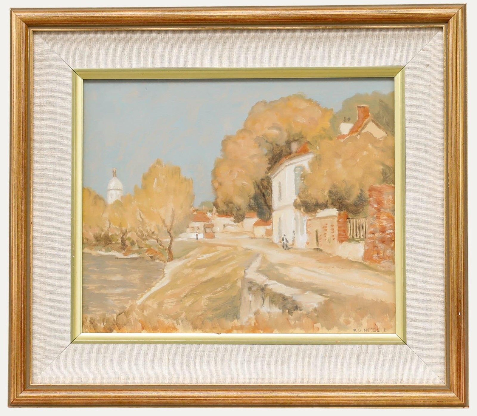 Hilip Gregory Needell (1886 1974) Oil, Continental Village Scene