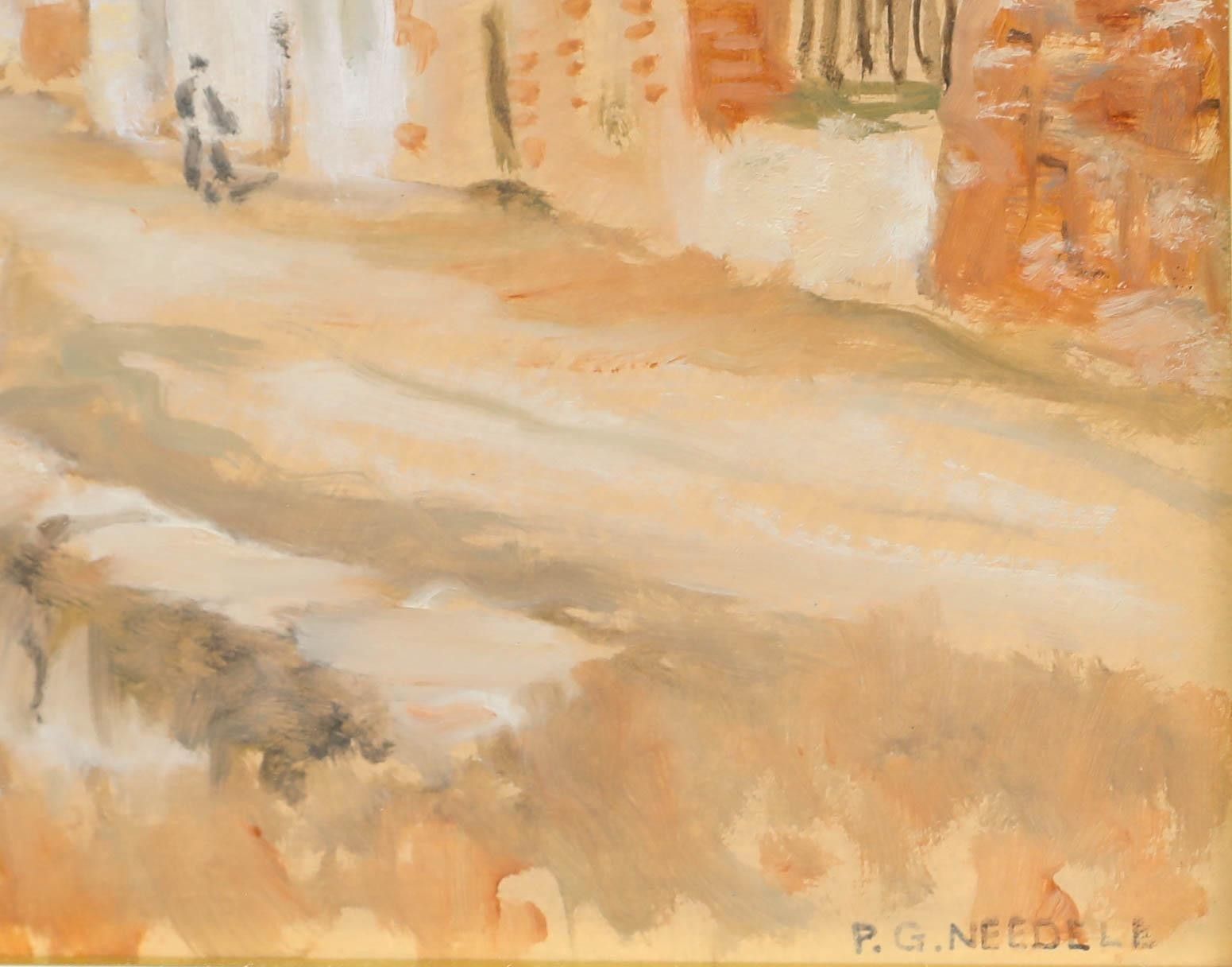 Hilip Gregory Needell (1886 1974) Oil, Continental Village Scene photo vinterior