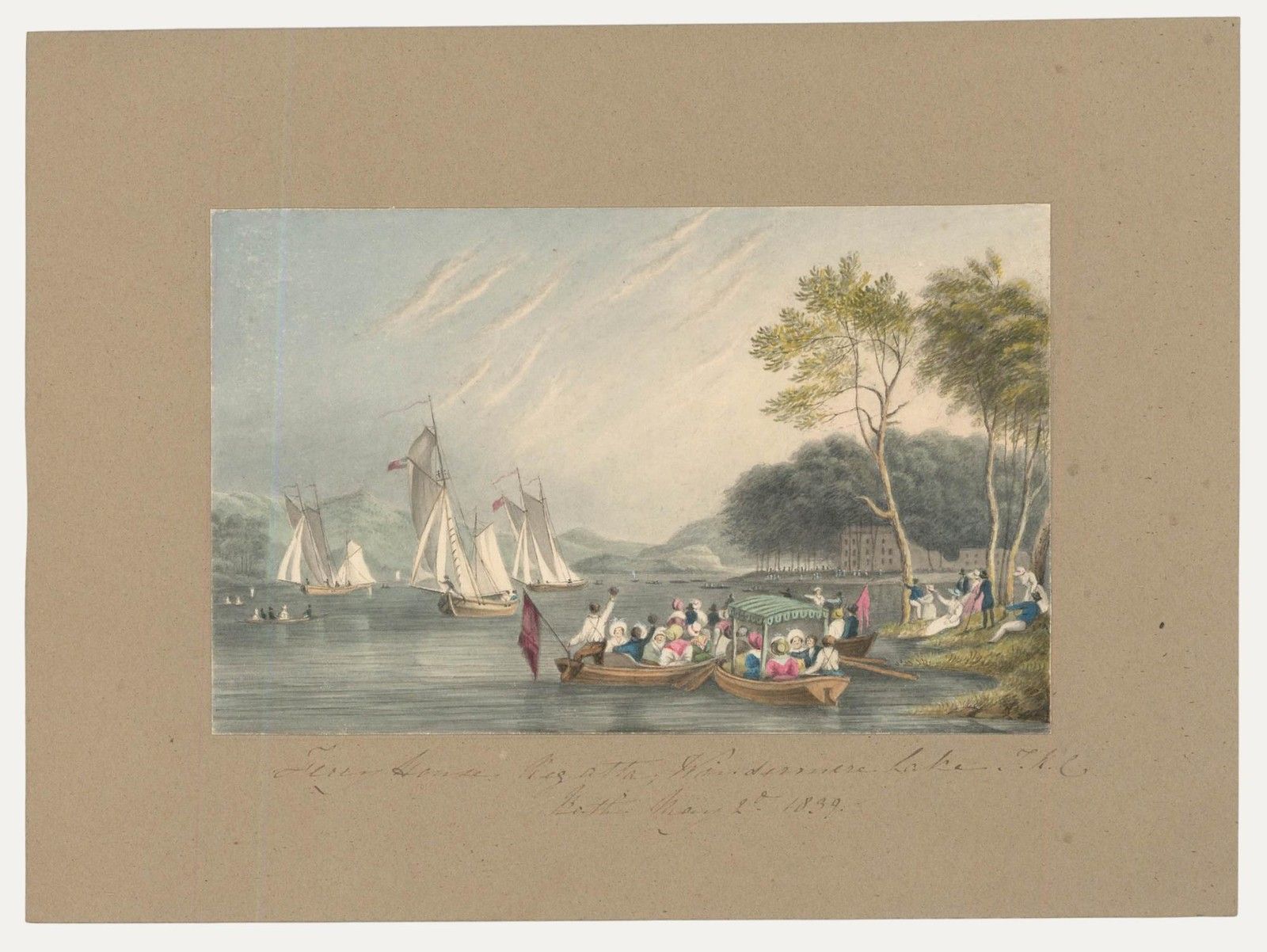 Thomas Remnant Charleton (1756 1849) Watercolour, Ferry House Regatta