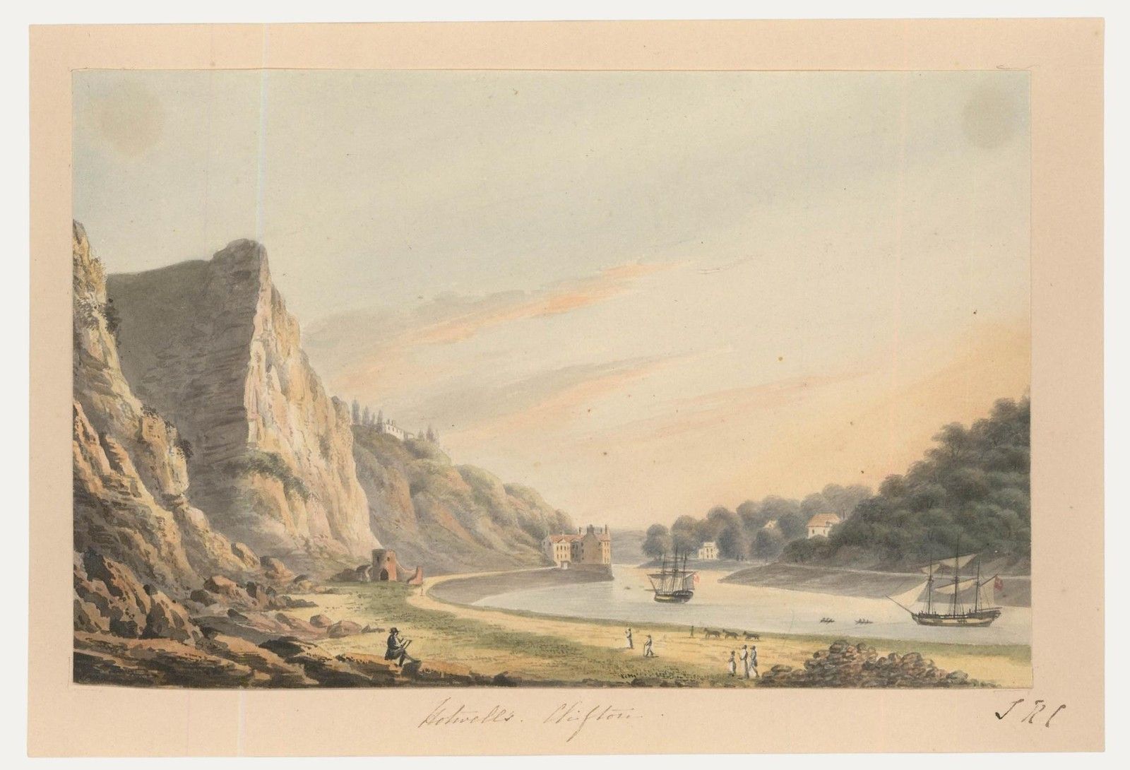 Thomas Remnant Charleton (1756 1849) Watercolour, Hotwells, Clifton