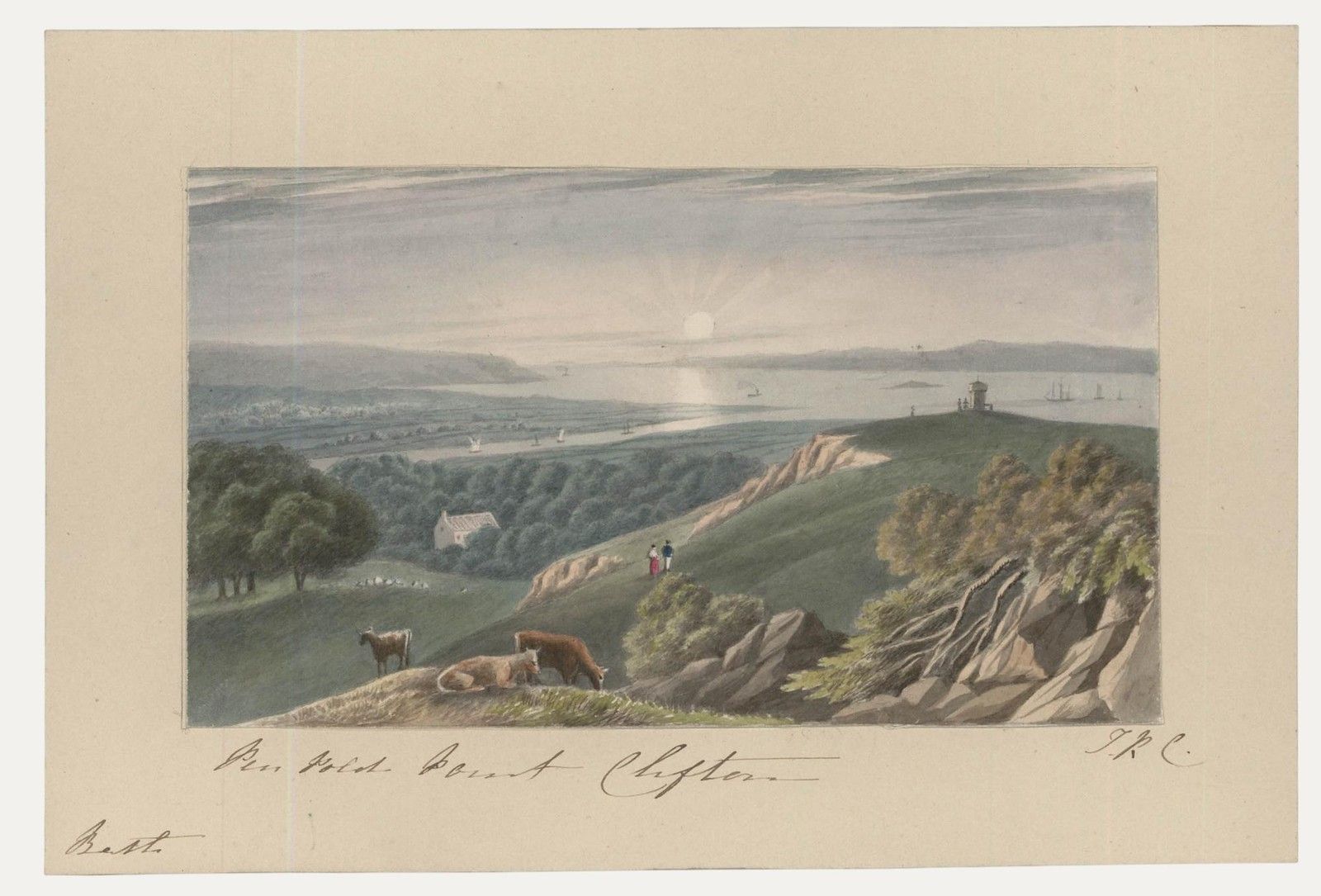 Thomas Remnant Charleton (1756 1849) Watercolour, Penpole Point, Clifton