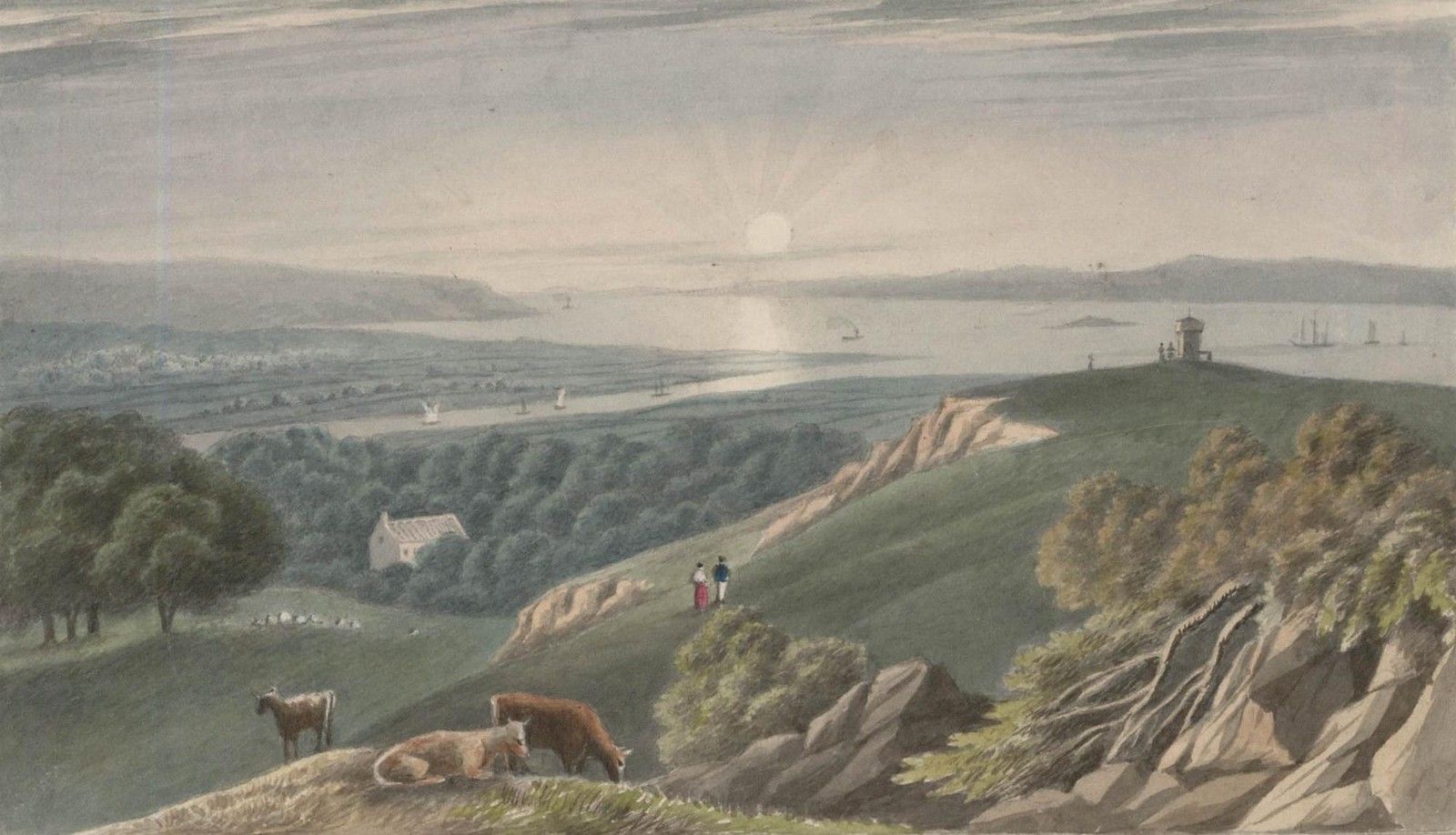 Thomas Remnant Charleton (1756 1849) Watercolour, Penpole Point, Clifton photo furniture