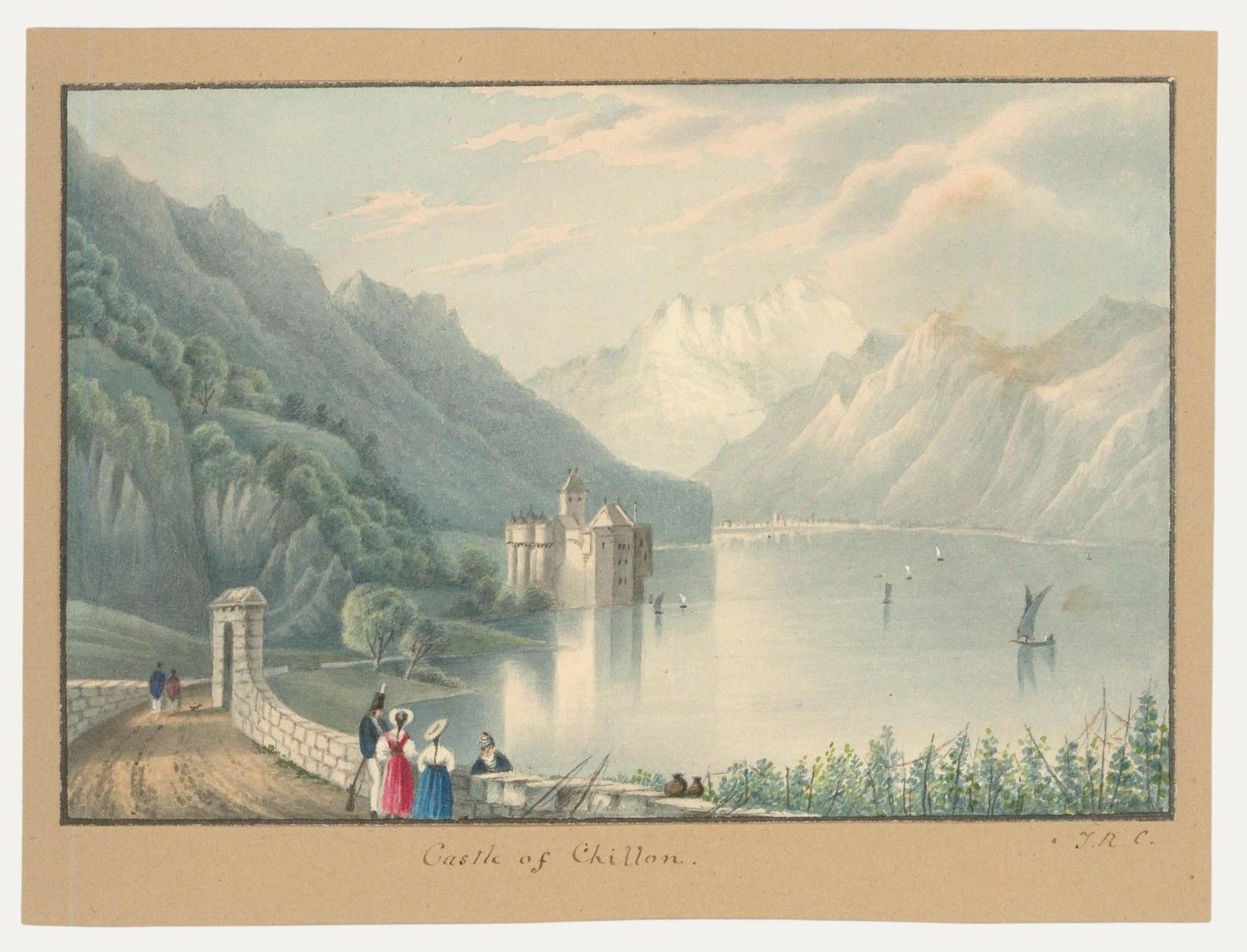 Thomas Remnant Charleton (1756 1849) Watercolour, Castle Of Chillon