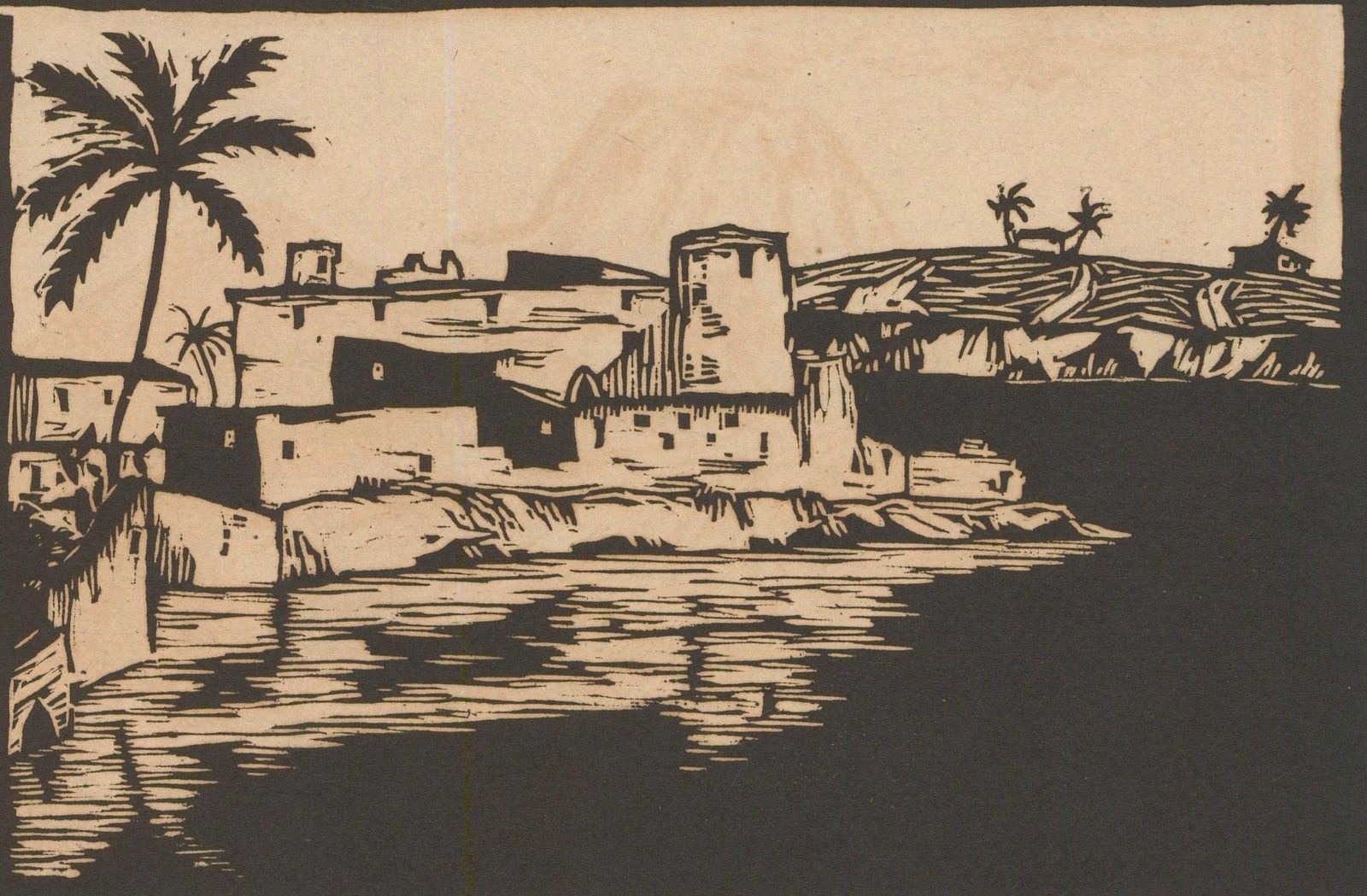 Hans Venter (1892 1971) Early 20th Century Woodcut, Syracuse photo furniture