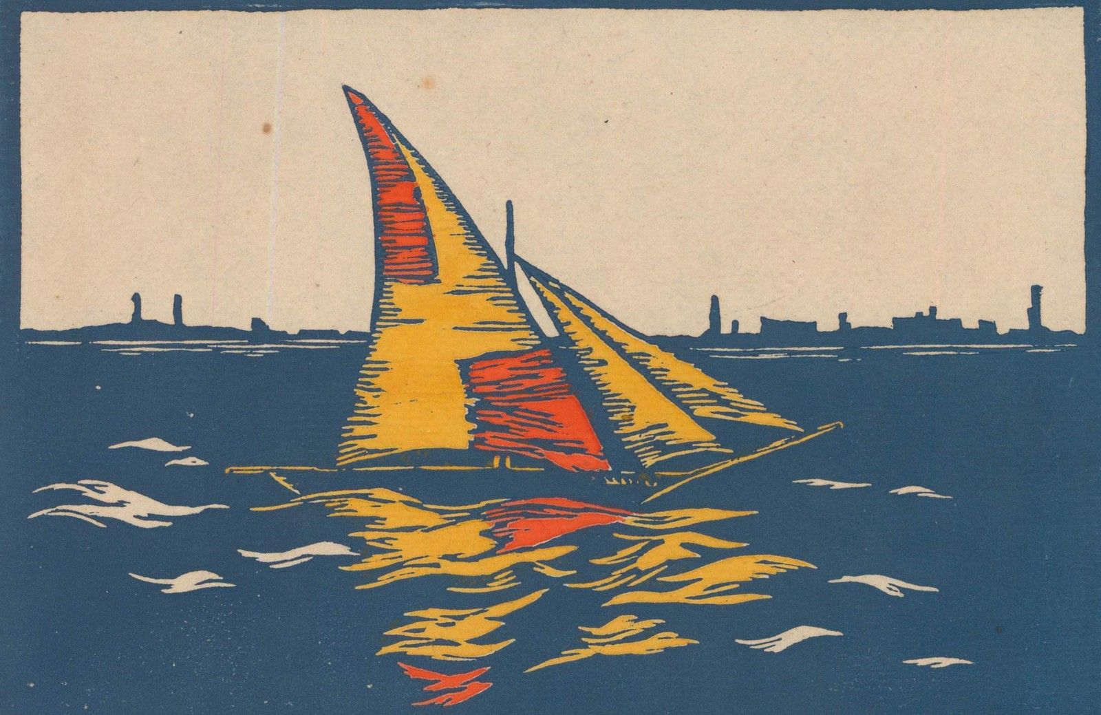 Hans Venter (1892 1971) Early 20th Century Woodcut, Sailor Before Venice photo furniture