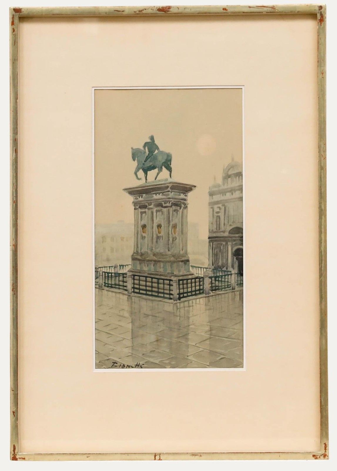 Andrea Biondetti (1851 1946) Watercolour, Bartolomeo Colleoni Monument