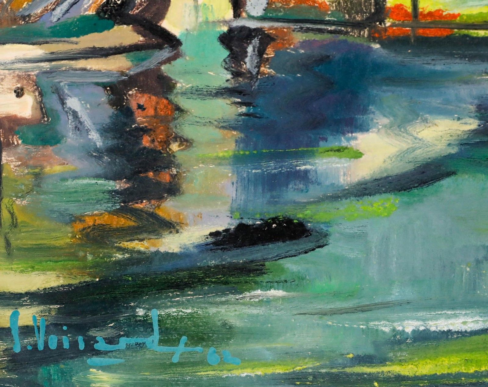 Serge Voisard (1913 1996) 1962 Oil, Lakeside Path photo vinterior