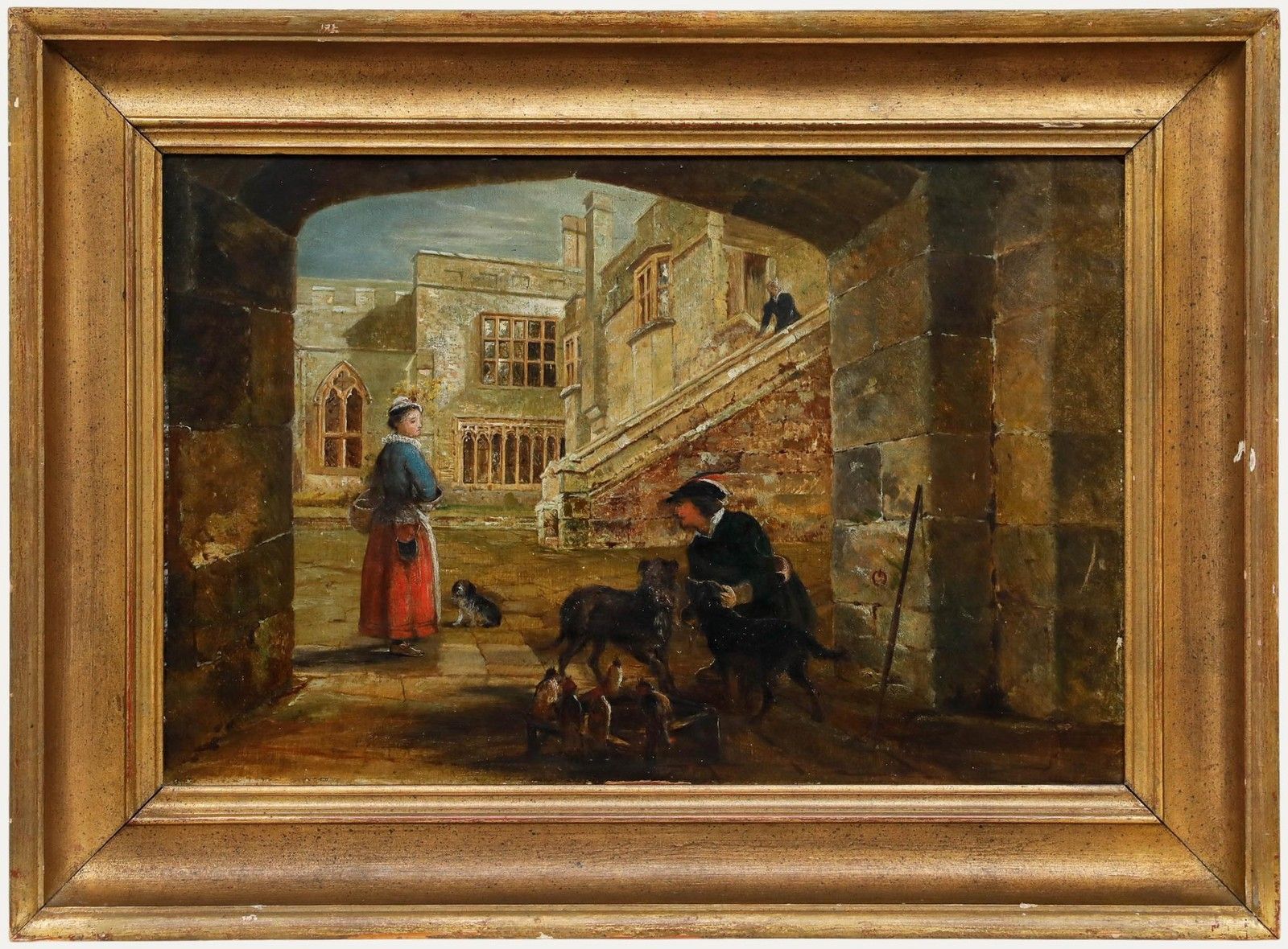 19th Century Oil The Man At The Gates