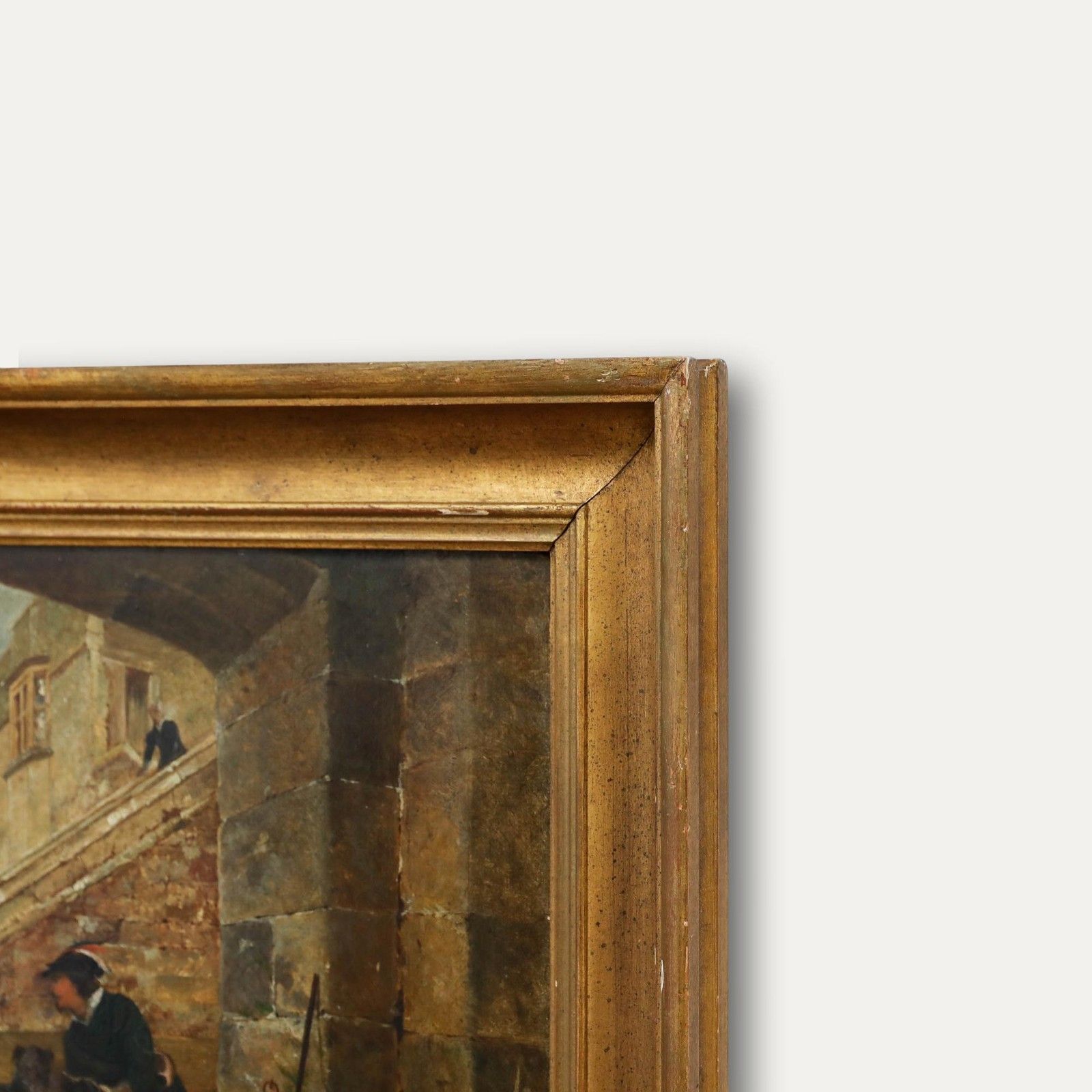 19th Century Oil The Man At The Gates photo vinterior