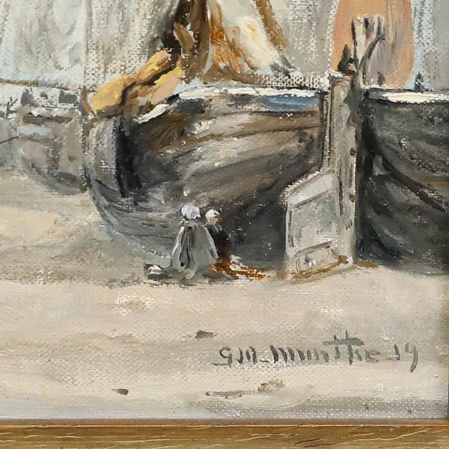 After Munthe Morgenstjerne Early 20th Century Oil, Beached Boats photo vinterior