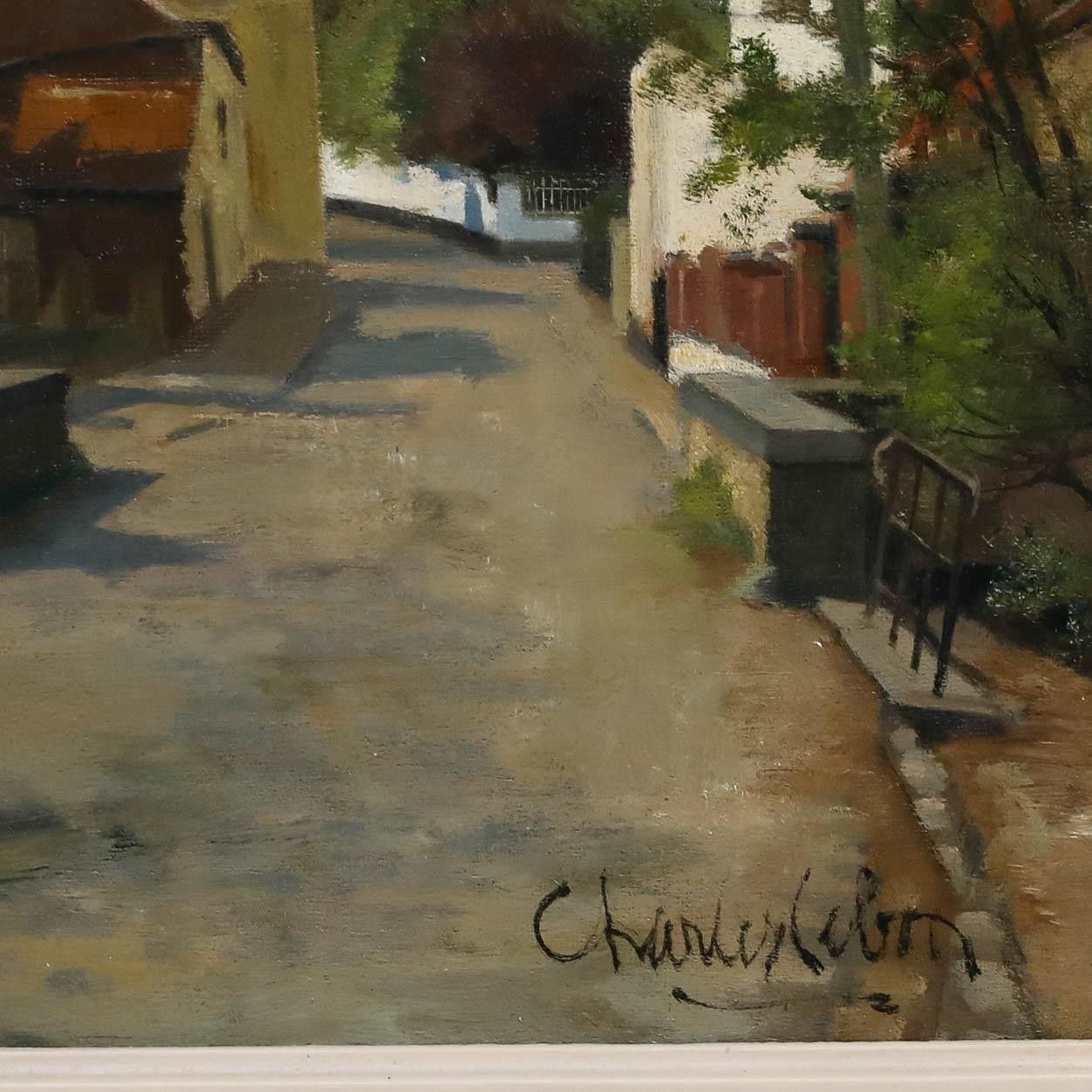 Charles Lebon (1906 1957) Mid 20th Century Oil, Belgian Street Scene photo vinterior