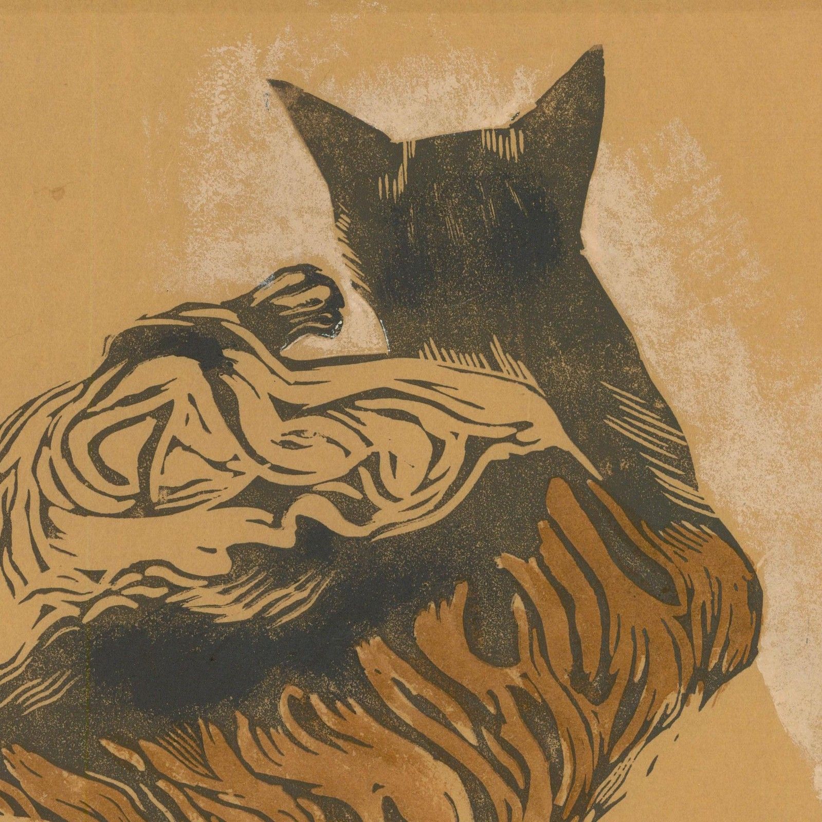 Percy Drake Brookshaw (1907 1993) 1971 Woodcut, Nine Lives I photo for sale