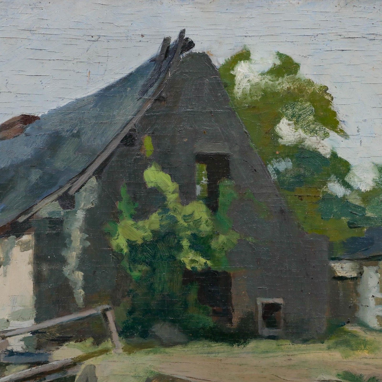 Andre Beauce (1911 1974) 1934 Oil, View Of A Farm photo Art