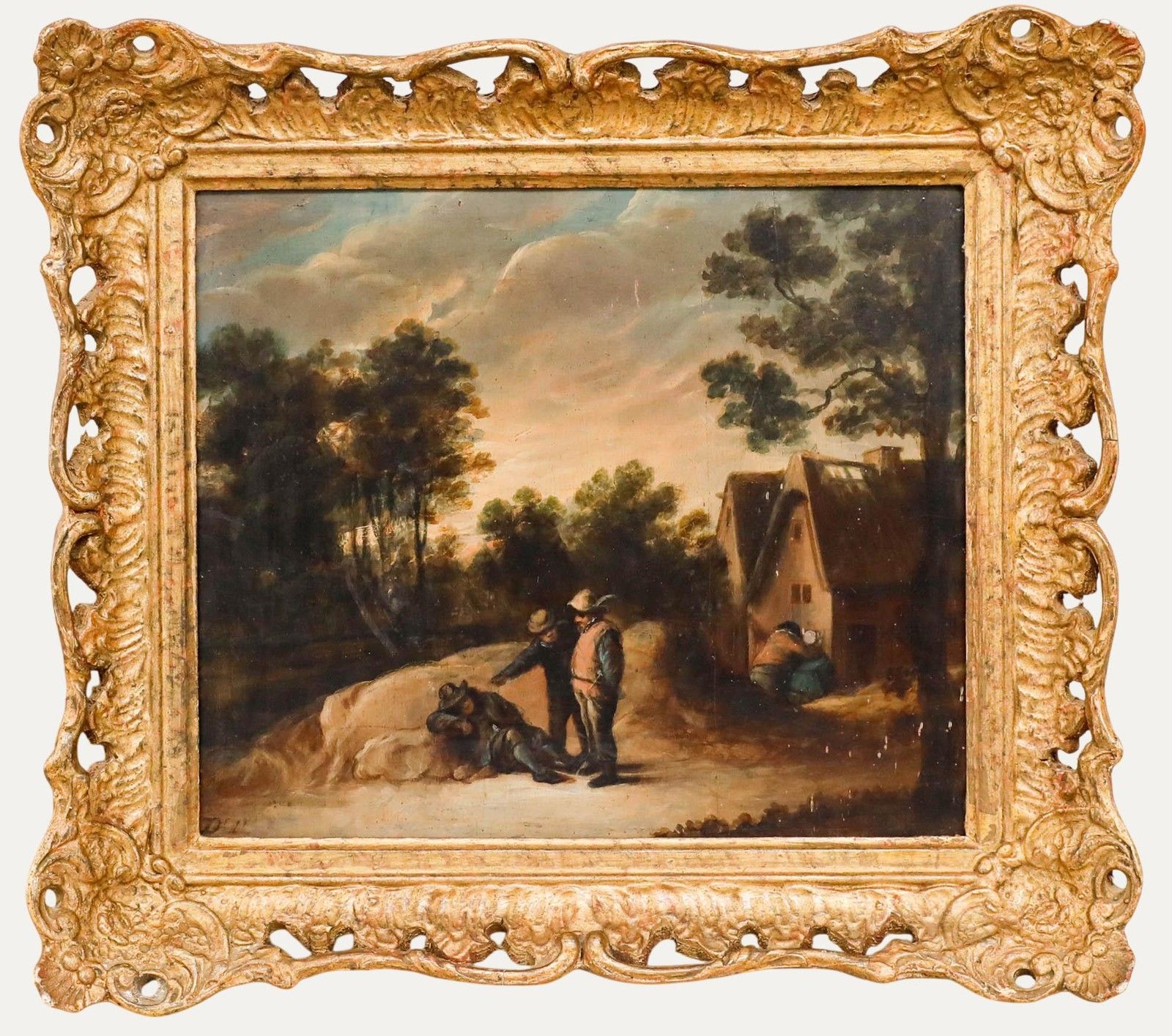 Manner Of David Teniers The Younger (1610 1690) Oil, Sleeping On The Job