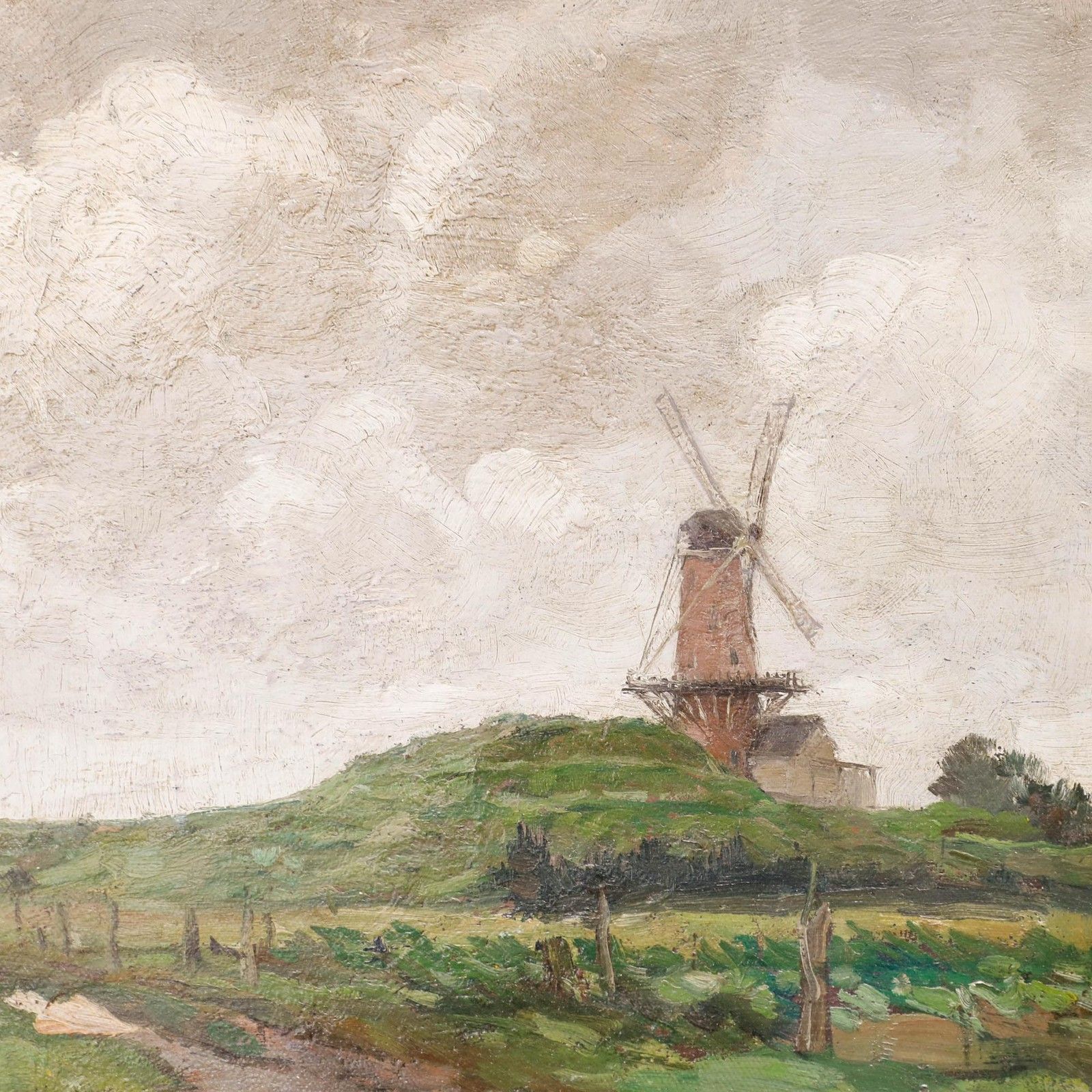 Attrib. Willem Vaarzon Morel (1868 1955) Framed Oil, Zeeland Landscape photo Art
