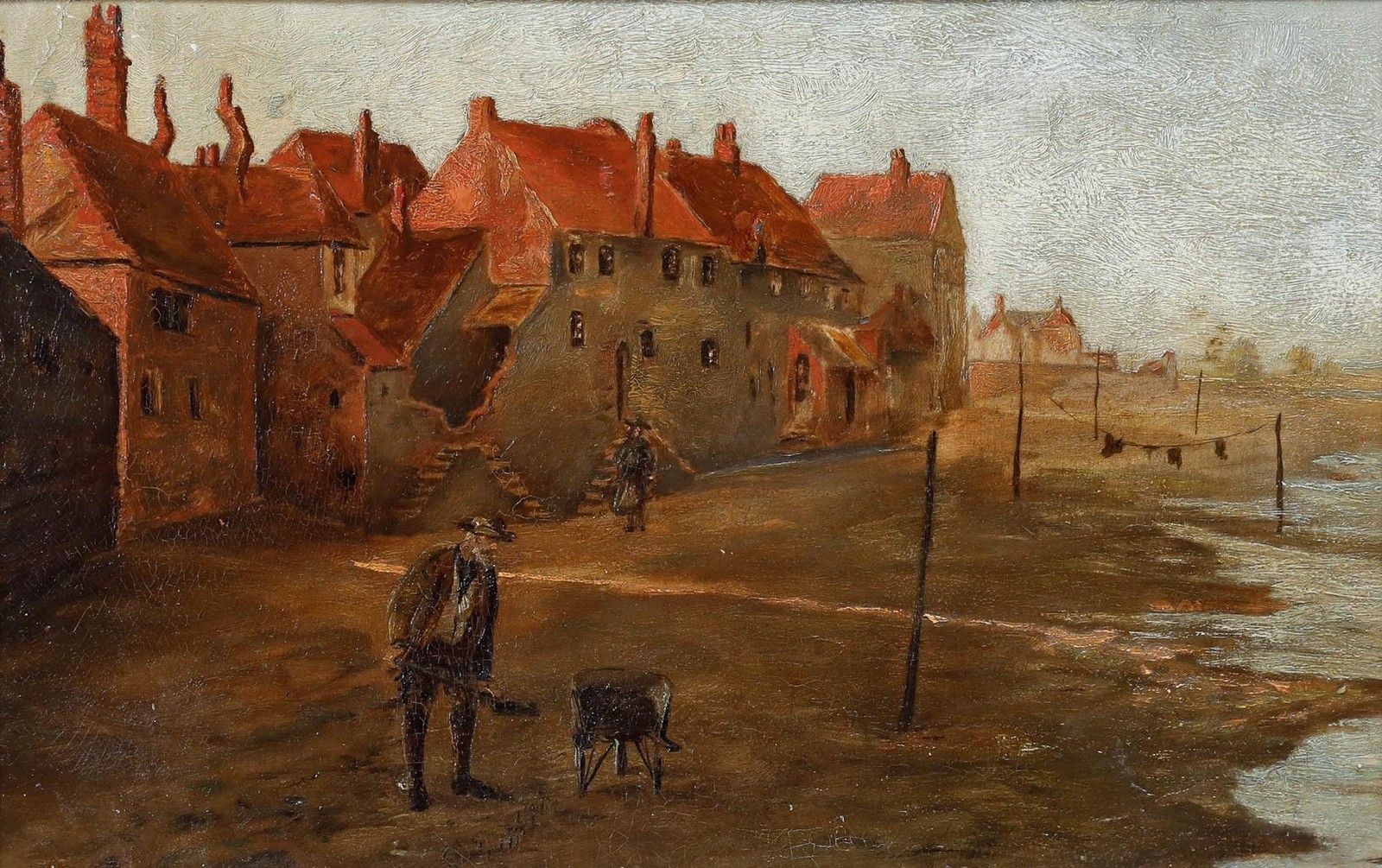 19th Century Oil Morning On The Cornish Coast photo furniture