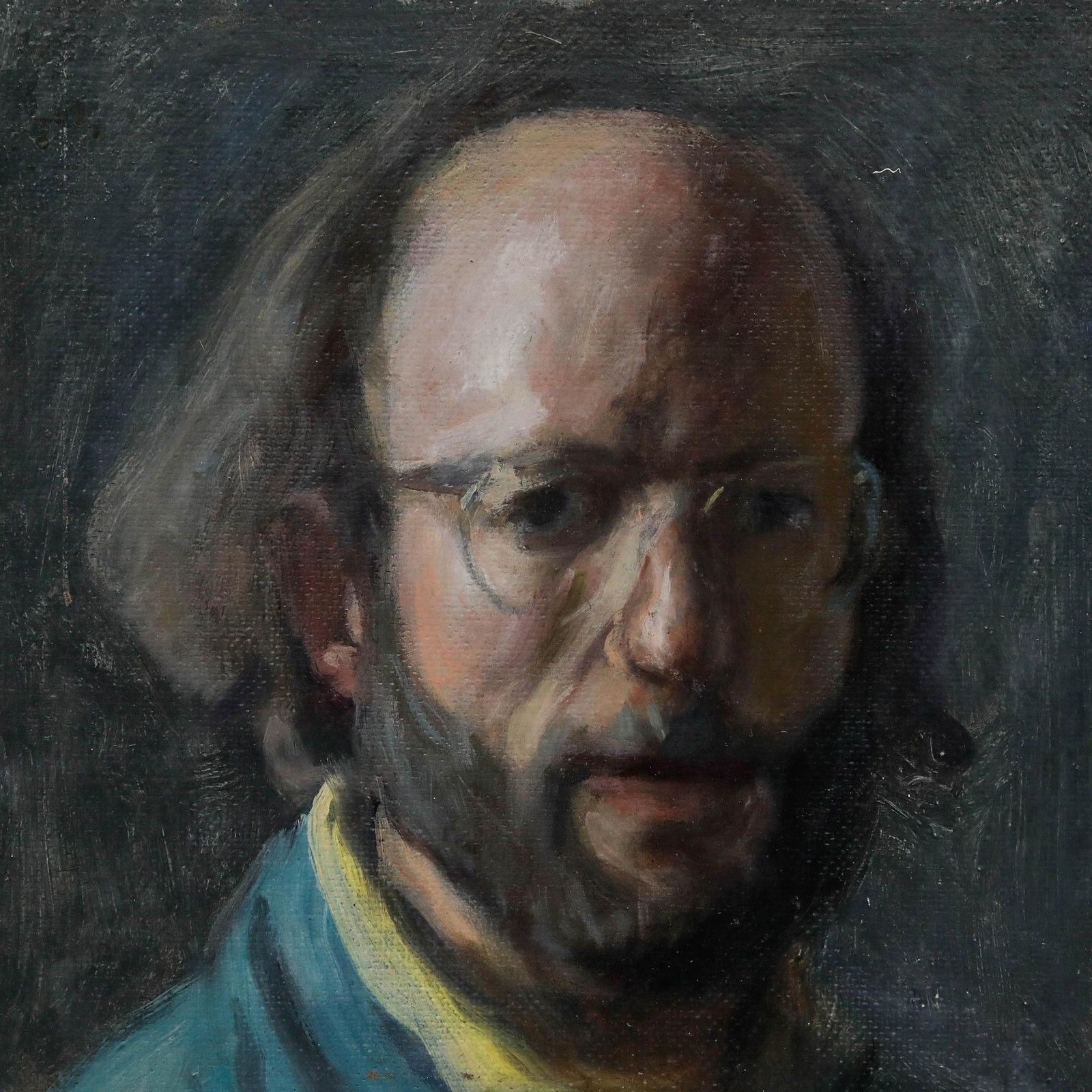 George Weissbort (1928 2013) 20th Century Oil, Weissbort In A Yellow Shirt photo Art