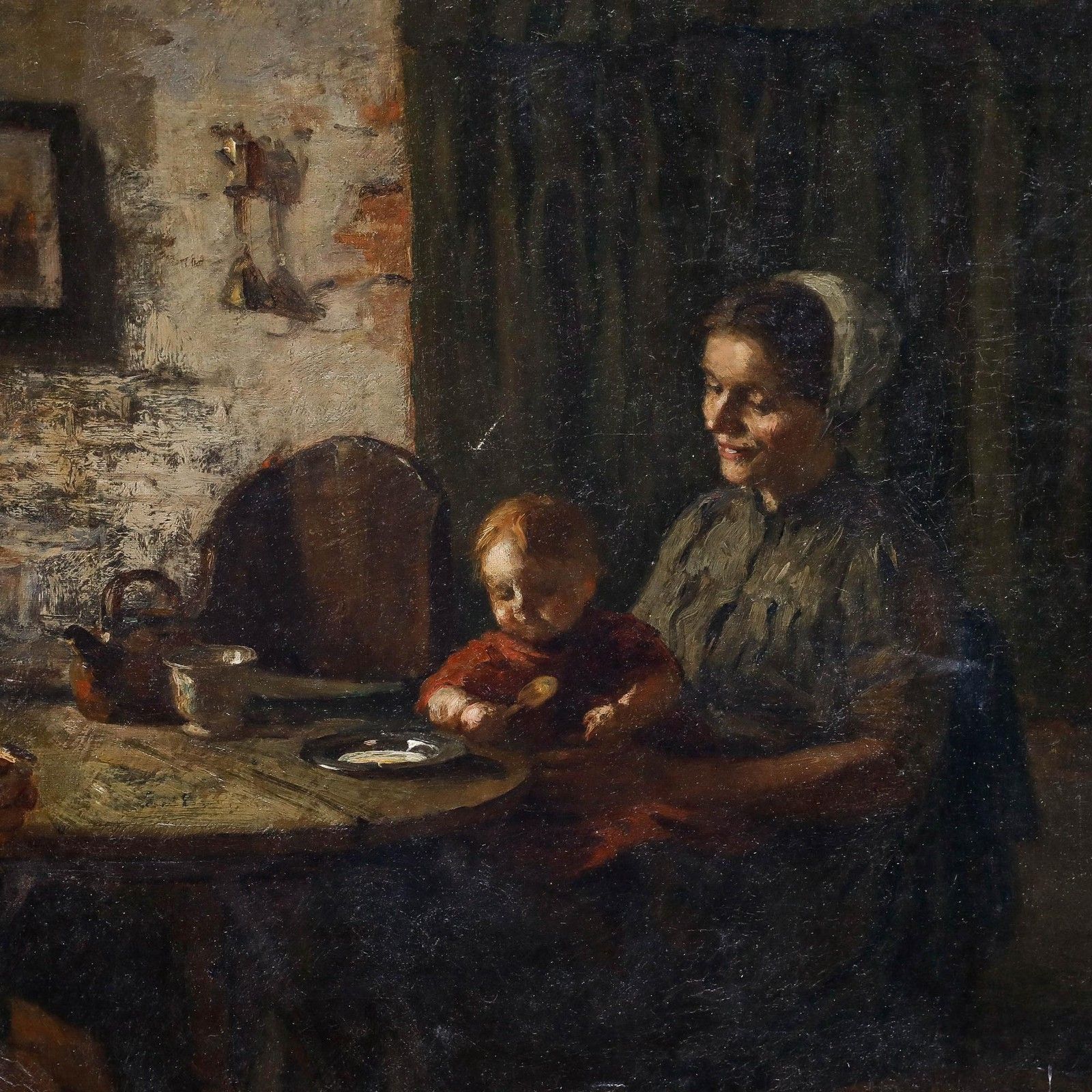 Jacques Zon (1872 1932) Framed 1909 Oil, Gathered At The Table photo 995.0
