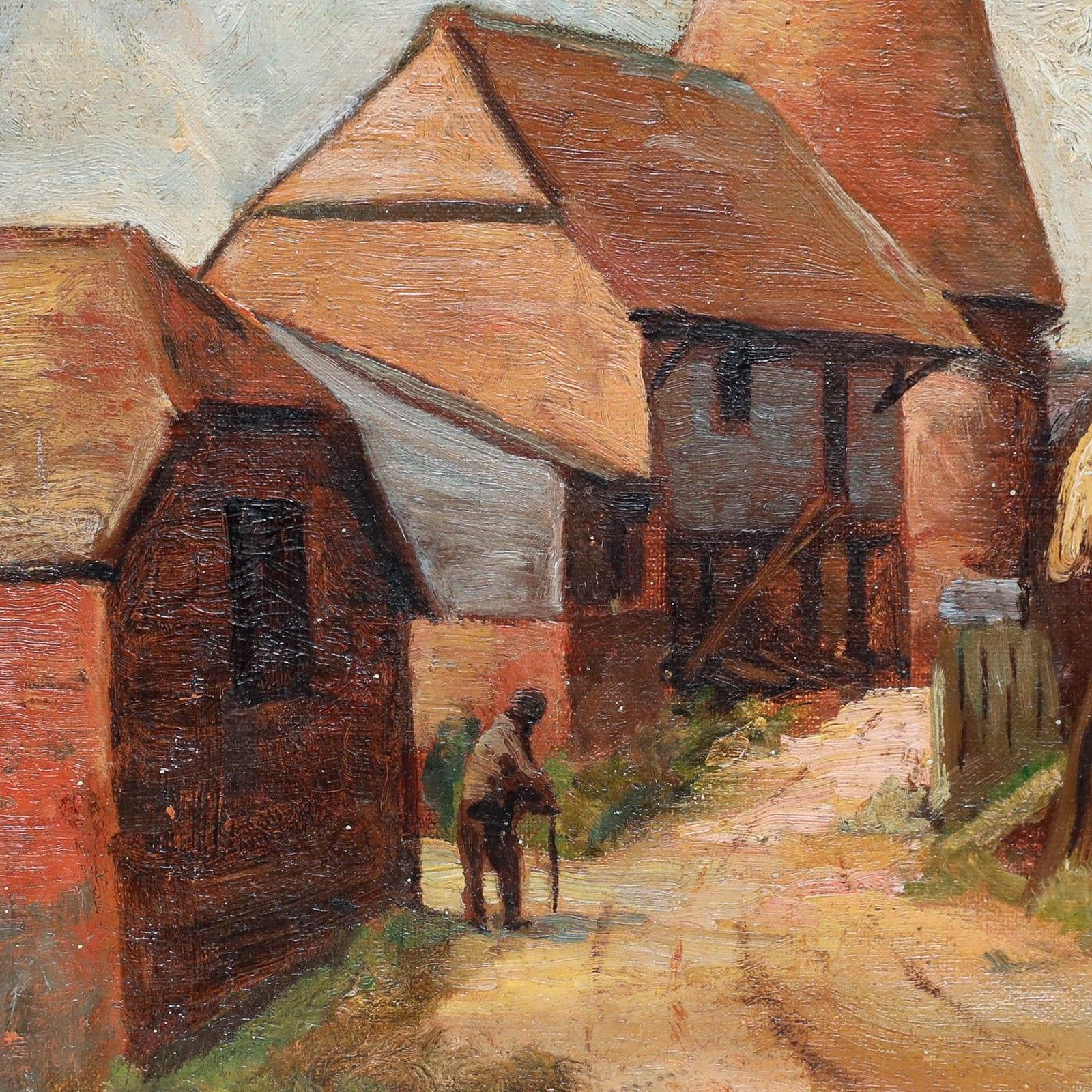 Continental School Early 20th Century Oil Road To The Oast House photo Art