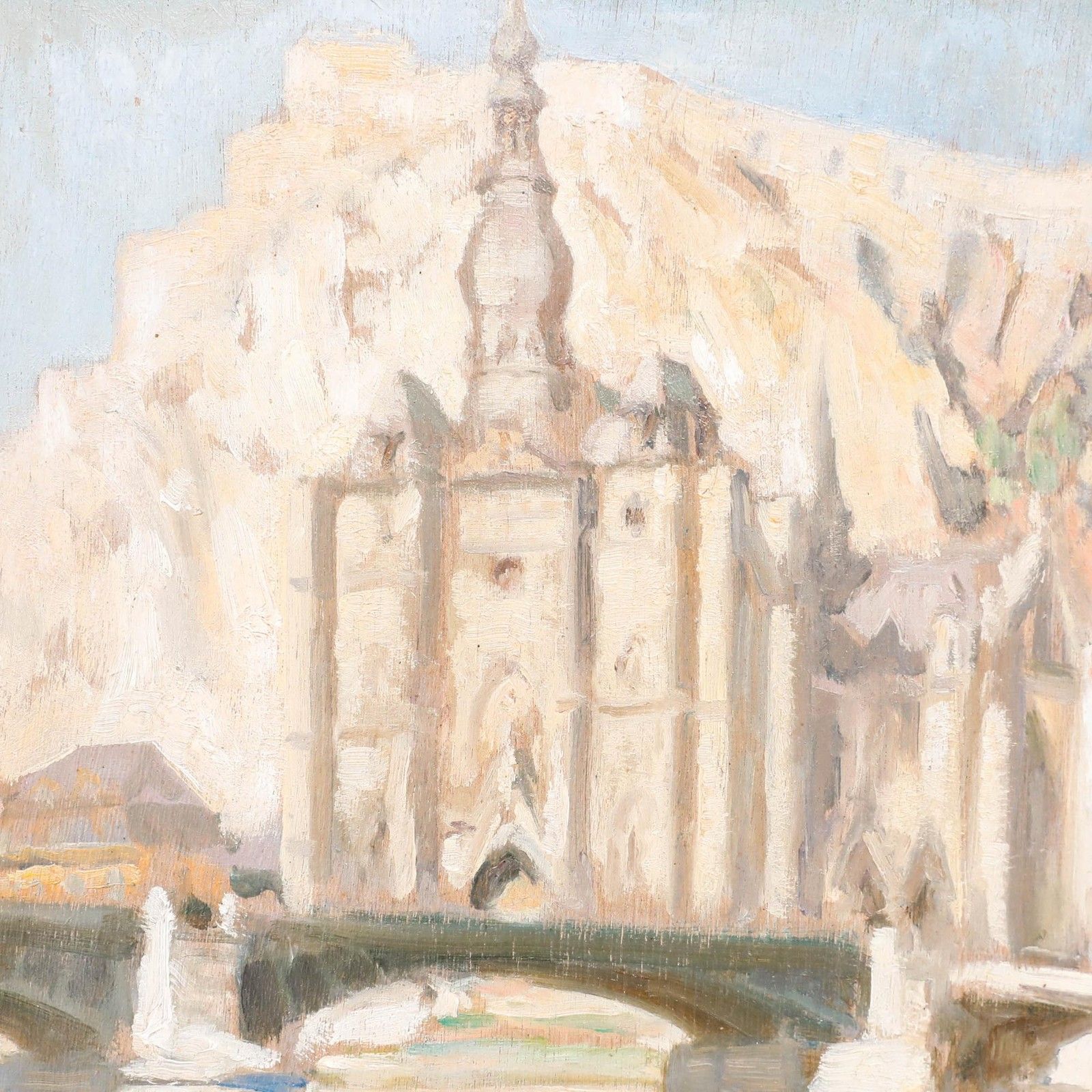 Hippolyte Lety (1878 1959) 1932 Oil, La Collégiale Notre Dame De Dinant photo Art