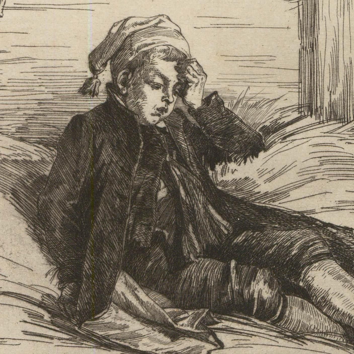 After Carl Schloesser (1832 1914) A Pair Of Etchings, Before & After photo for sale