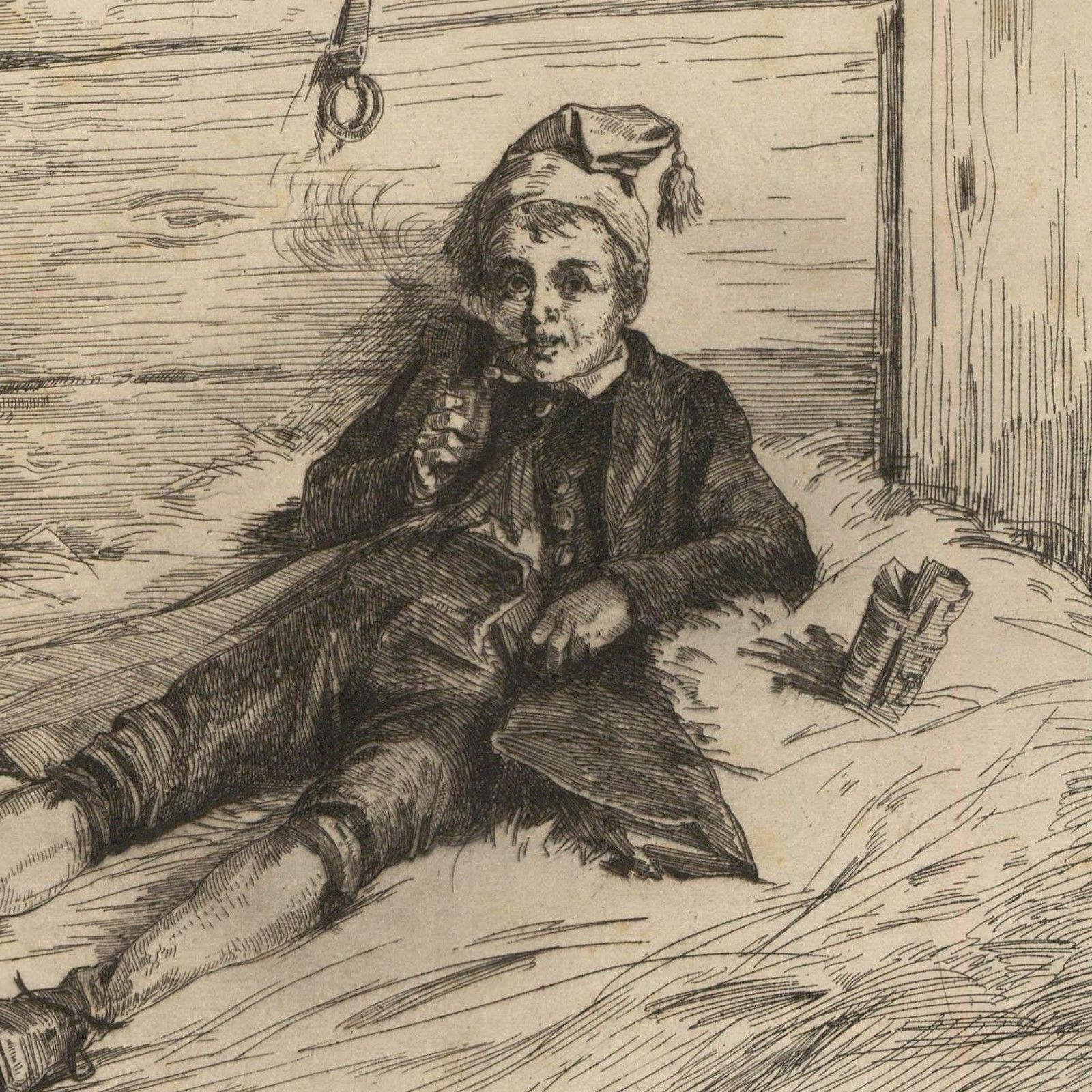 After Carl Schloesser (1832 1914) A Pair Of Etchings, Before & After photo Art