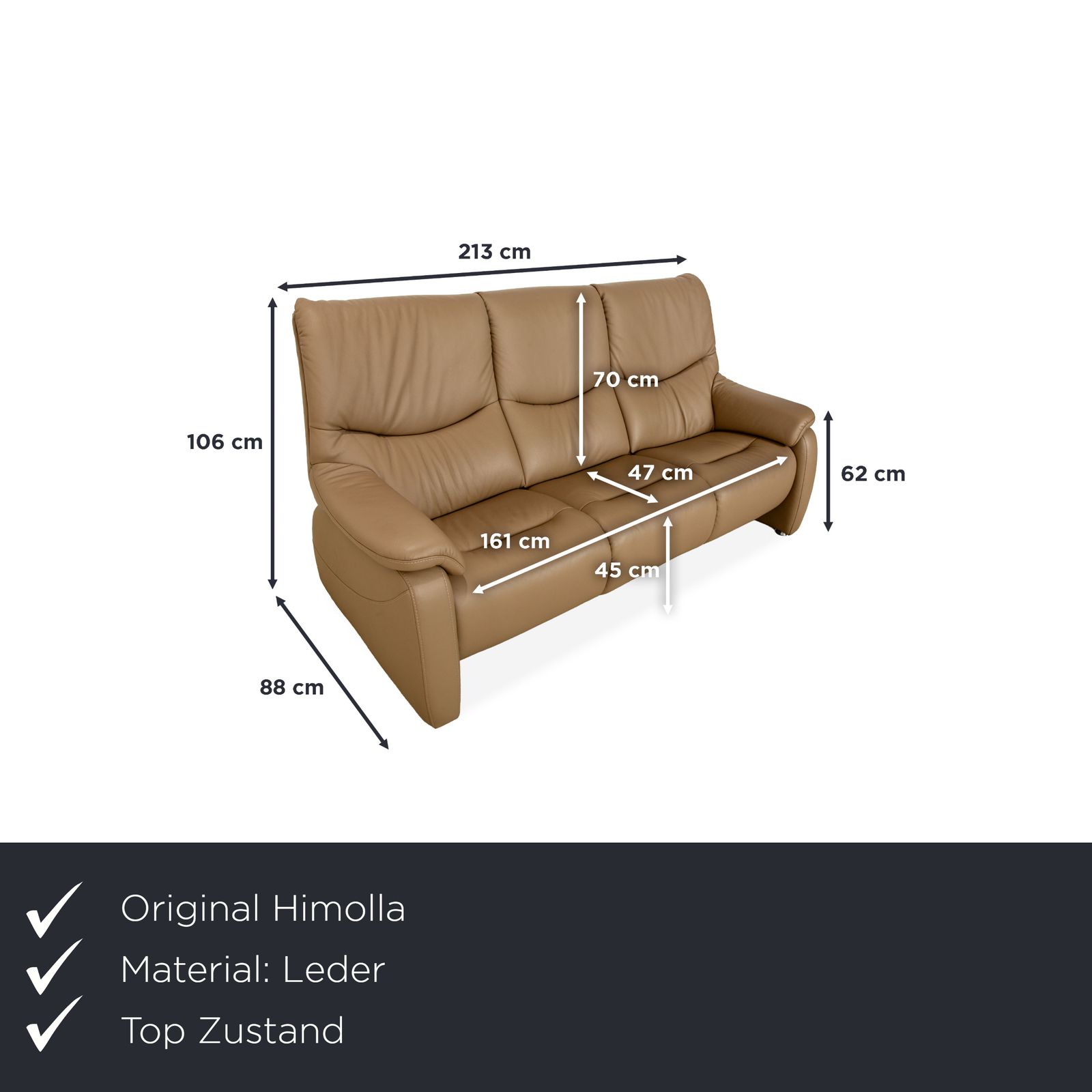 Canapé Himolla Cumuly en cuir beige taupe gris photo furniture