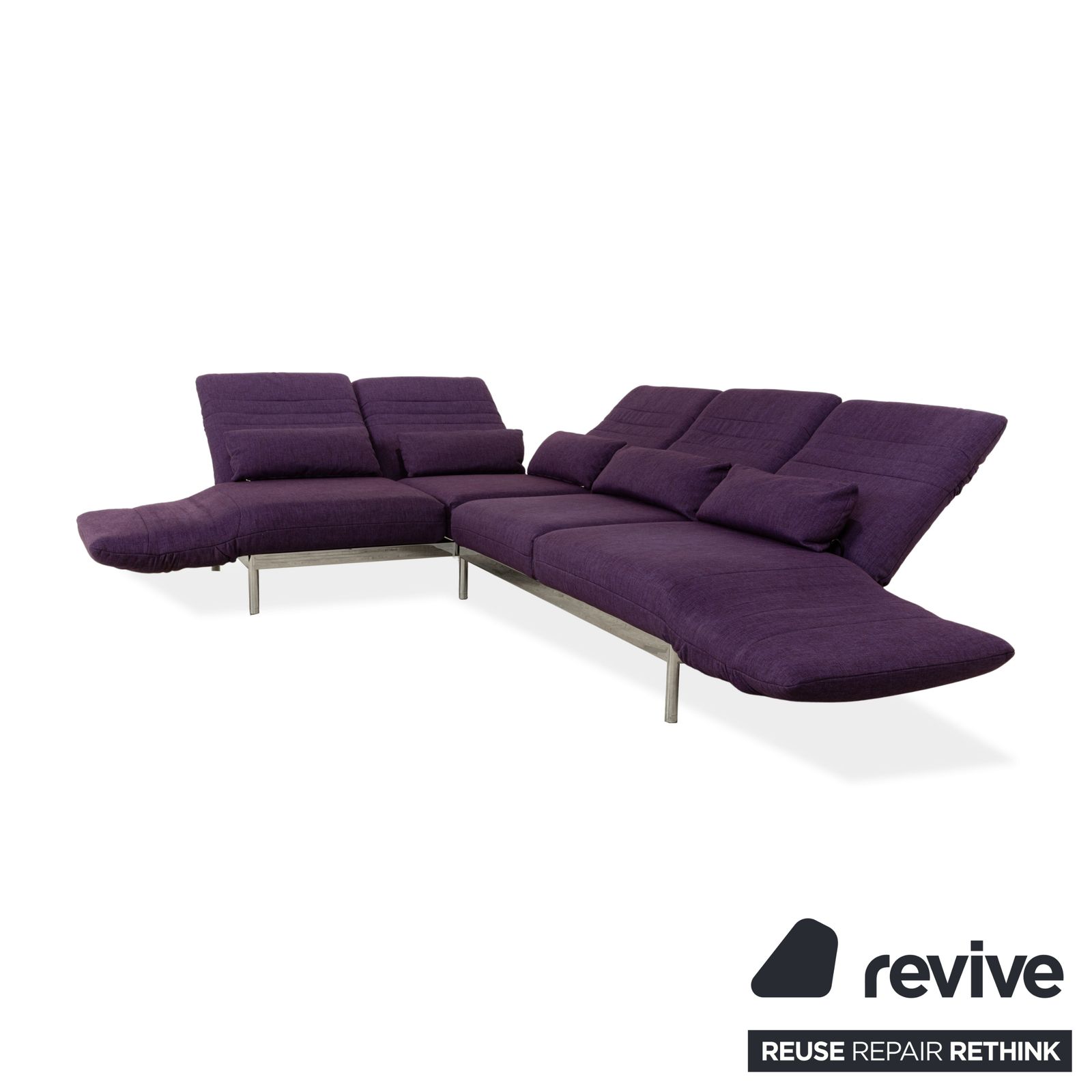 Canapé d'angle Rolf Benz Plura en tissu violet, fonction manuelle photo Mobilier