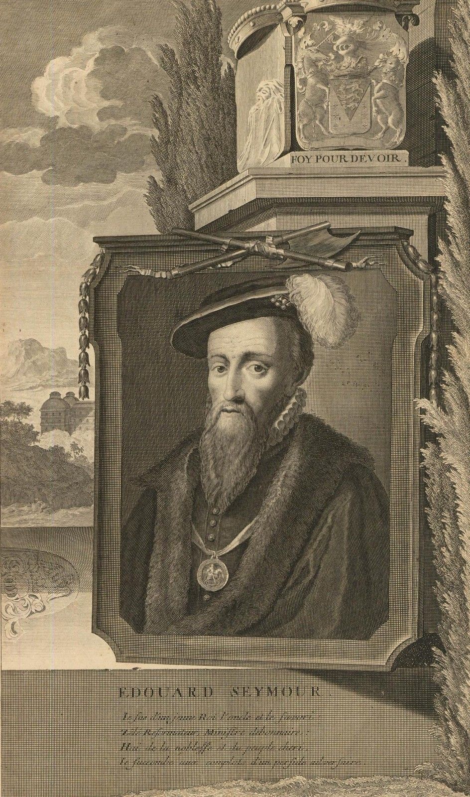 After Adriaen Van Der Werff (1659 1722) 17th Century Engraving, Edward Seymour photo furniture