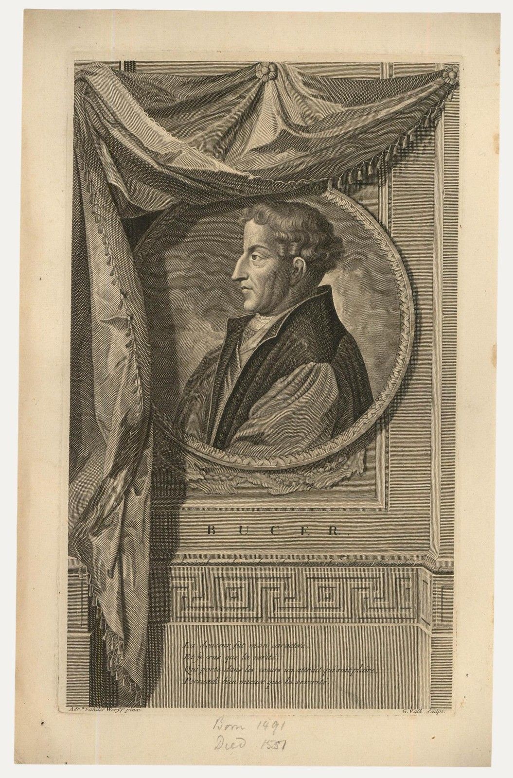 After Adriaen Van Der Werff (1659 1722) 17th Century Engraving, Martin Bucer