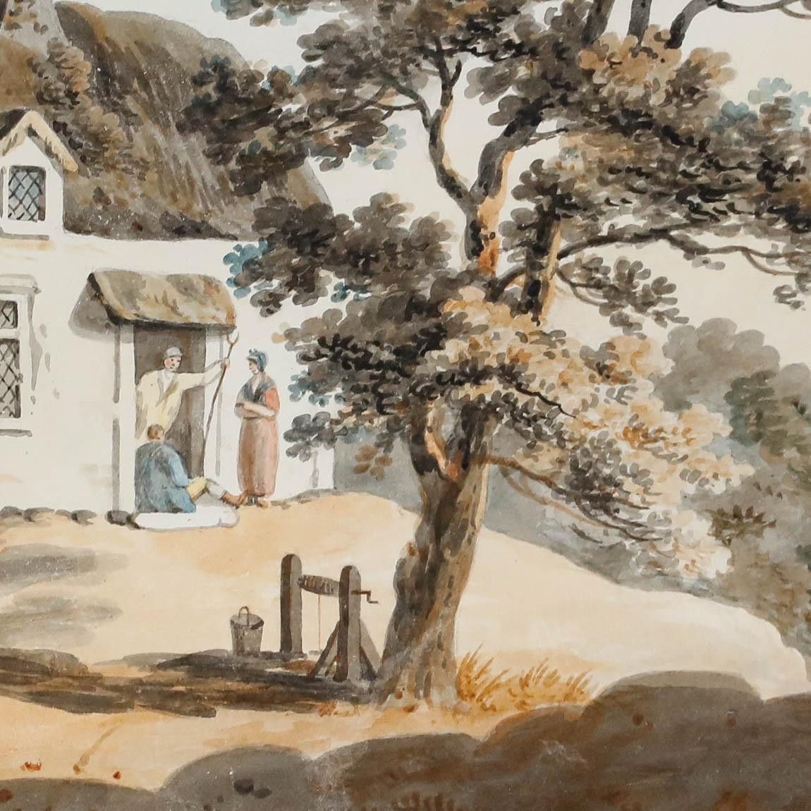 Manner Of Willaim Payne (1760 1830) 19th Century Watercolour, Thatched Cottage photo Art