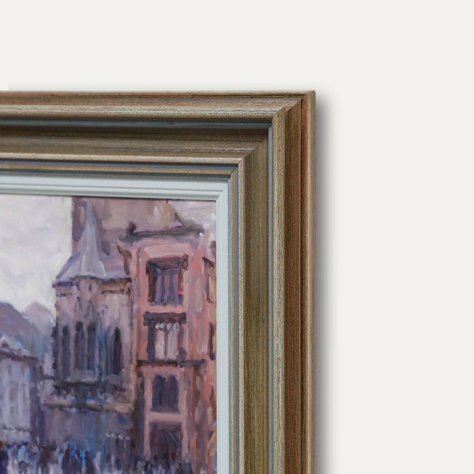 John Osborne (B. 1939) Framed Contemporary Oil, Crowd In The Square photo 395.0