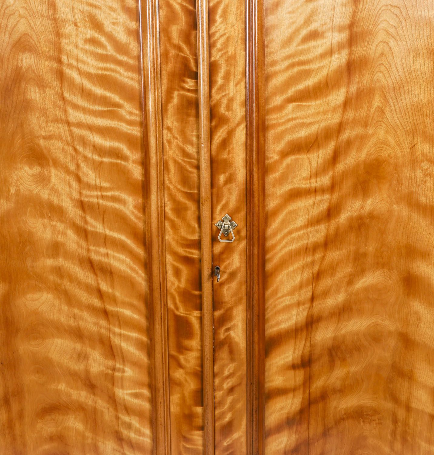 Antique English Flame Satinwood Wardrobe 19th Century photo for sale