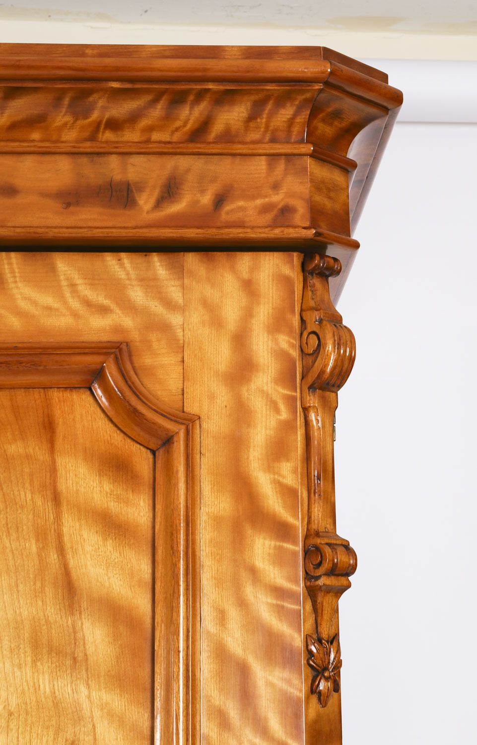 Antique English Flame Satinwood Wardrobe 19th Century photo buy