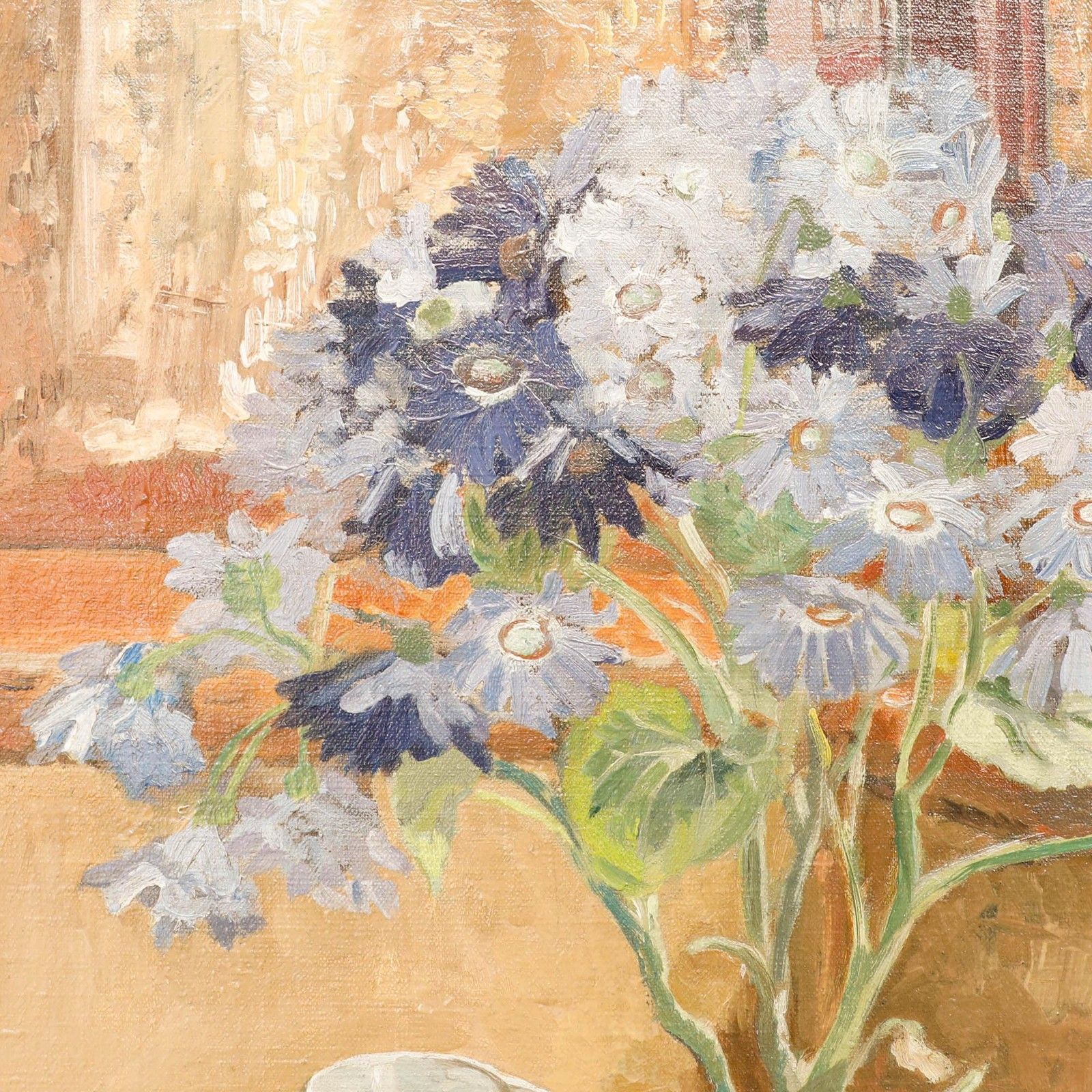 Sibil Elizabeth Swinden  Mid 20th Century Oil, Still Life Of A Potted Flower photo Art