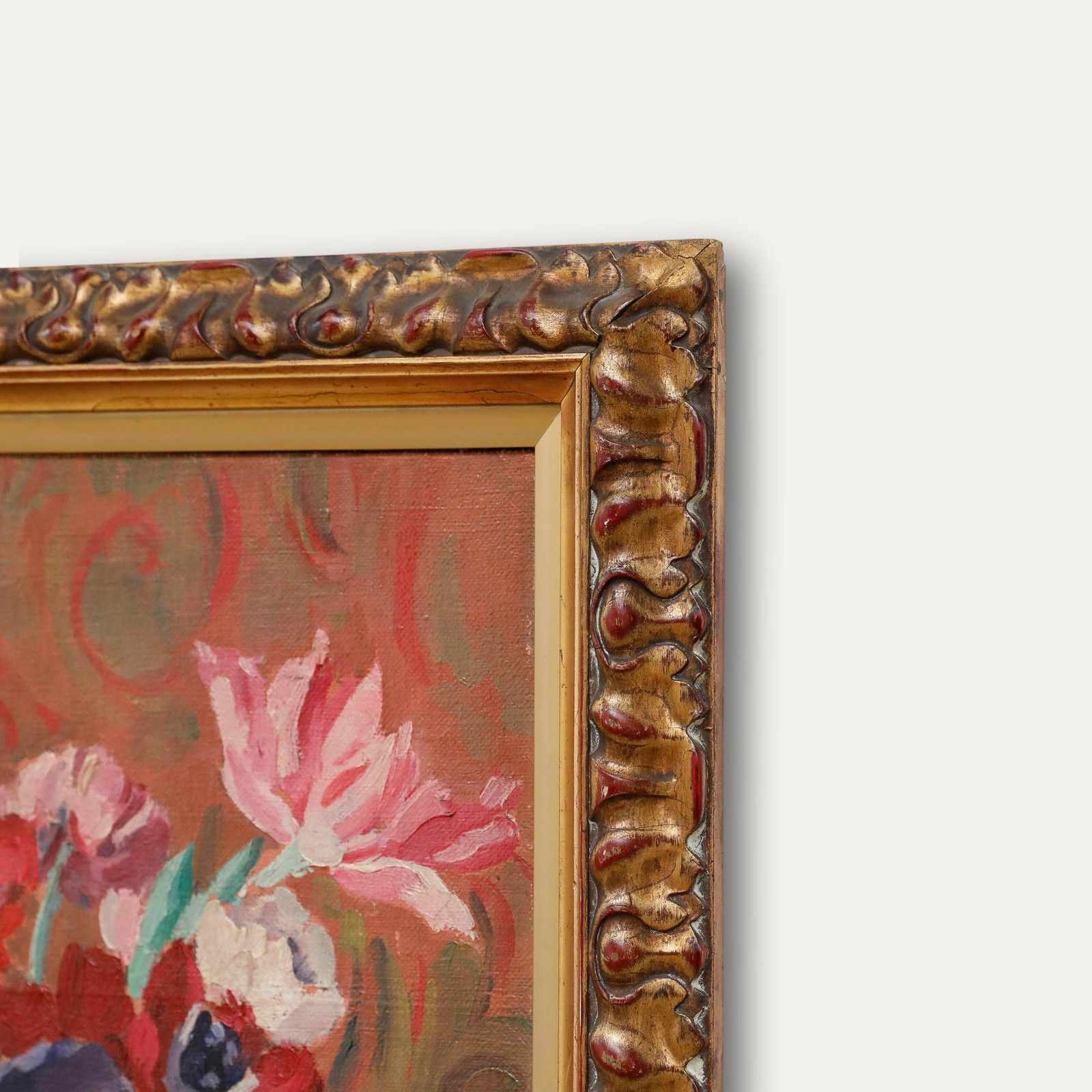 Philip Naviasky (1894 1983) Mid 20th Century Oil, Still Life With Figurine photo vinterior