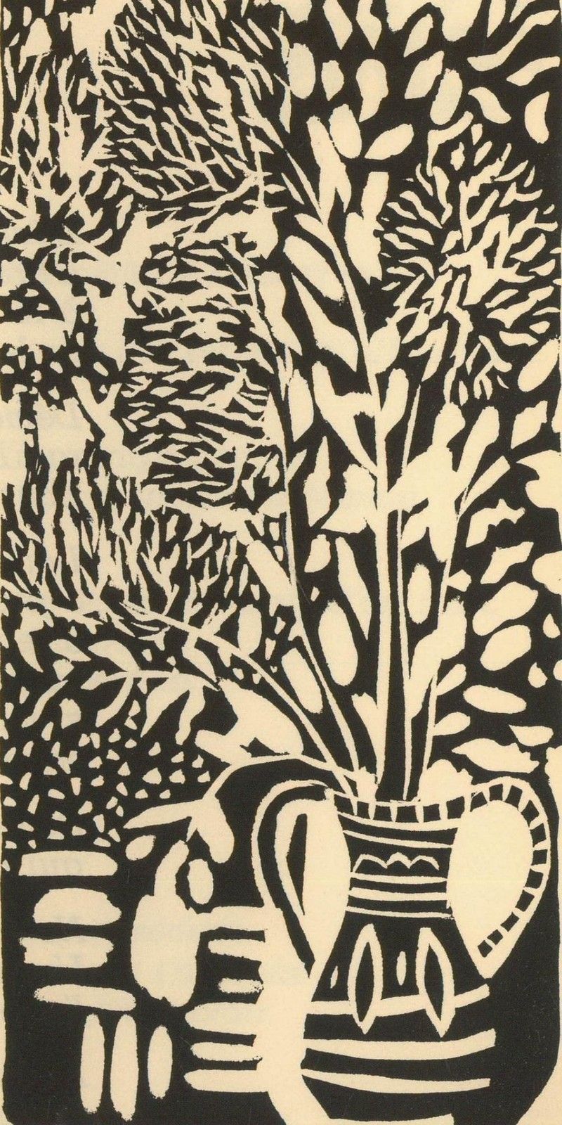 Albert Masri (1927 2020) Mid 20th Century Woodcut, A Poem By Paul Chaulot photo furniture