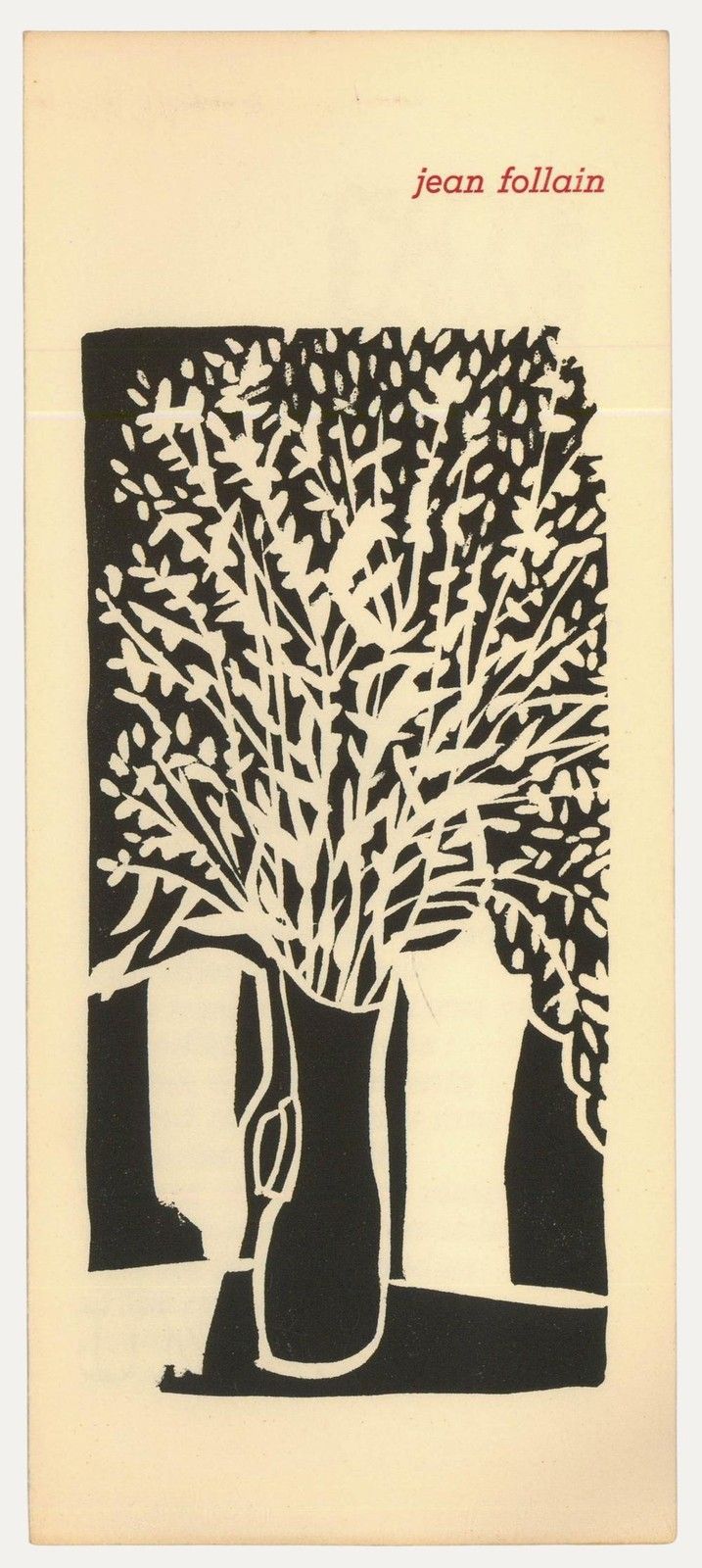 Albert Masri (1927 2020) Mid 20th Century Woodcut, A Poem By Jean Follain