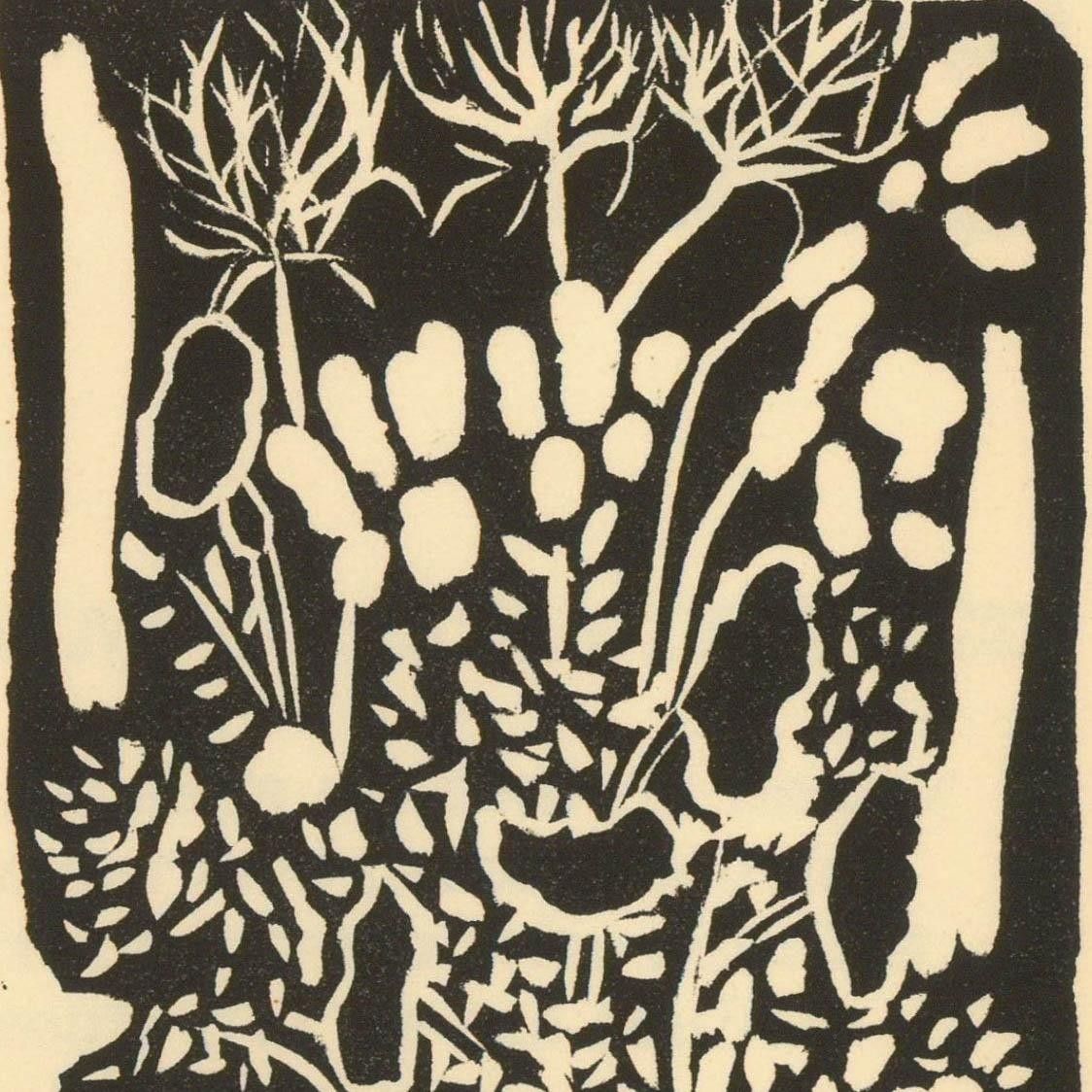 Albert Masri (1927 2020) Mid 20th Century Woodcut, A Poem By Jacques Doyen photo Art