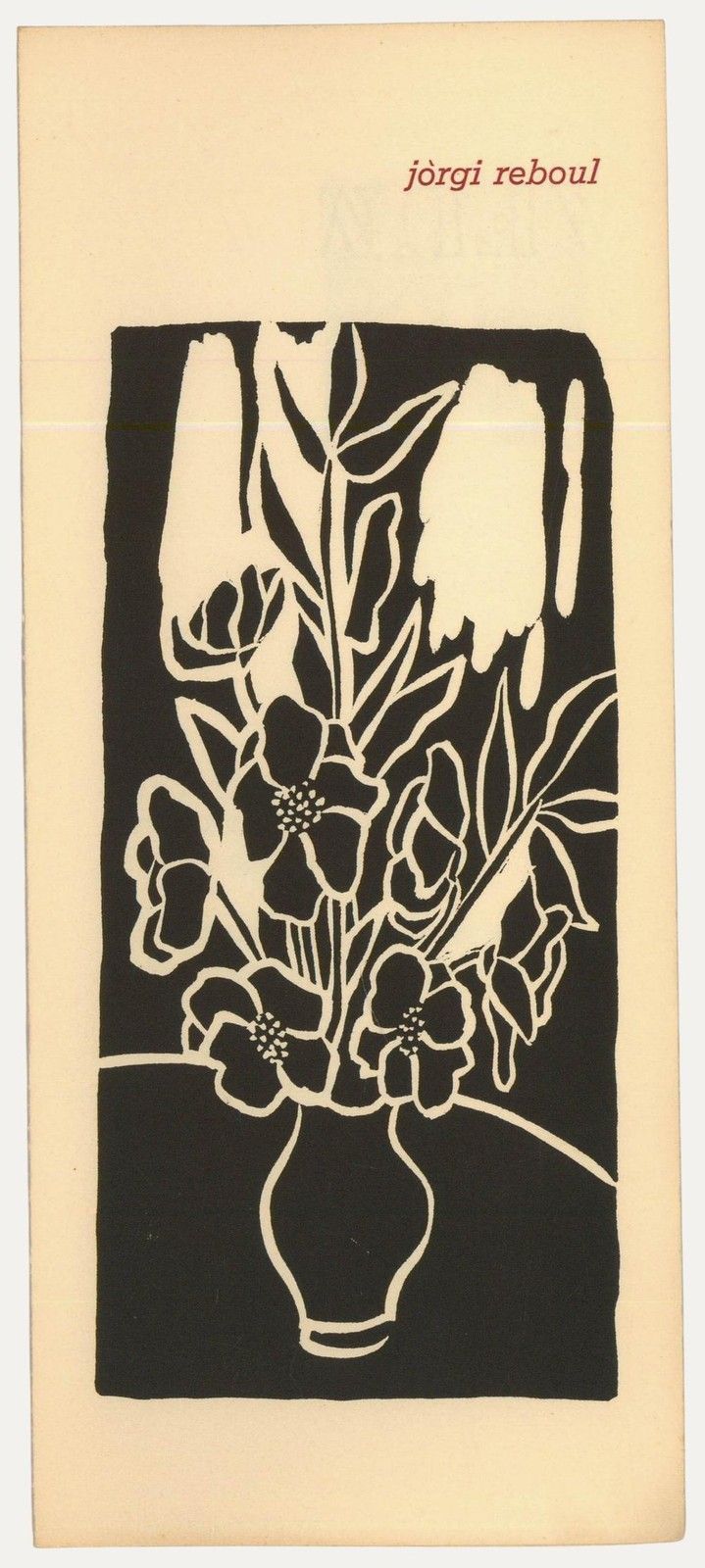 Albert Masri (1927 2020) Mid 20th Century Woodcut, A Poem By Jogi Reboul