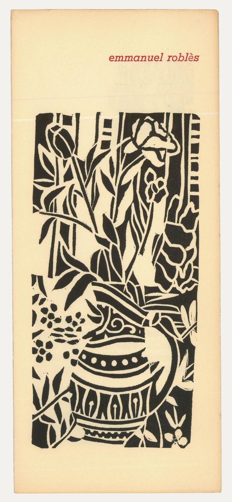 Albert Masri (1927 2020) Mid 20th Century Woodcut, A Poem By Emmanuel Robles
