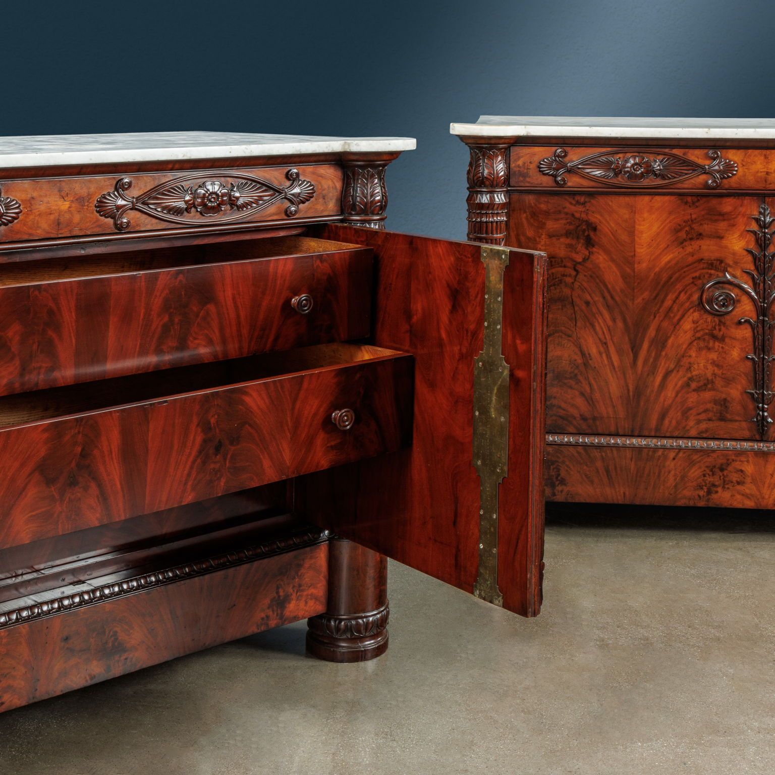 Antique Cupboards Restoration Chestnut Mahogany Marble XIX Century photo furniture