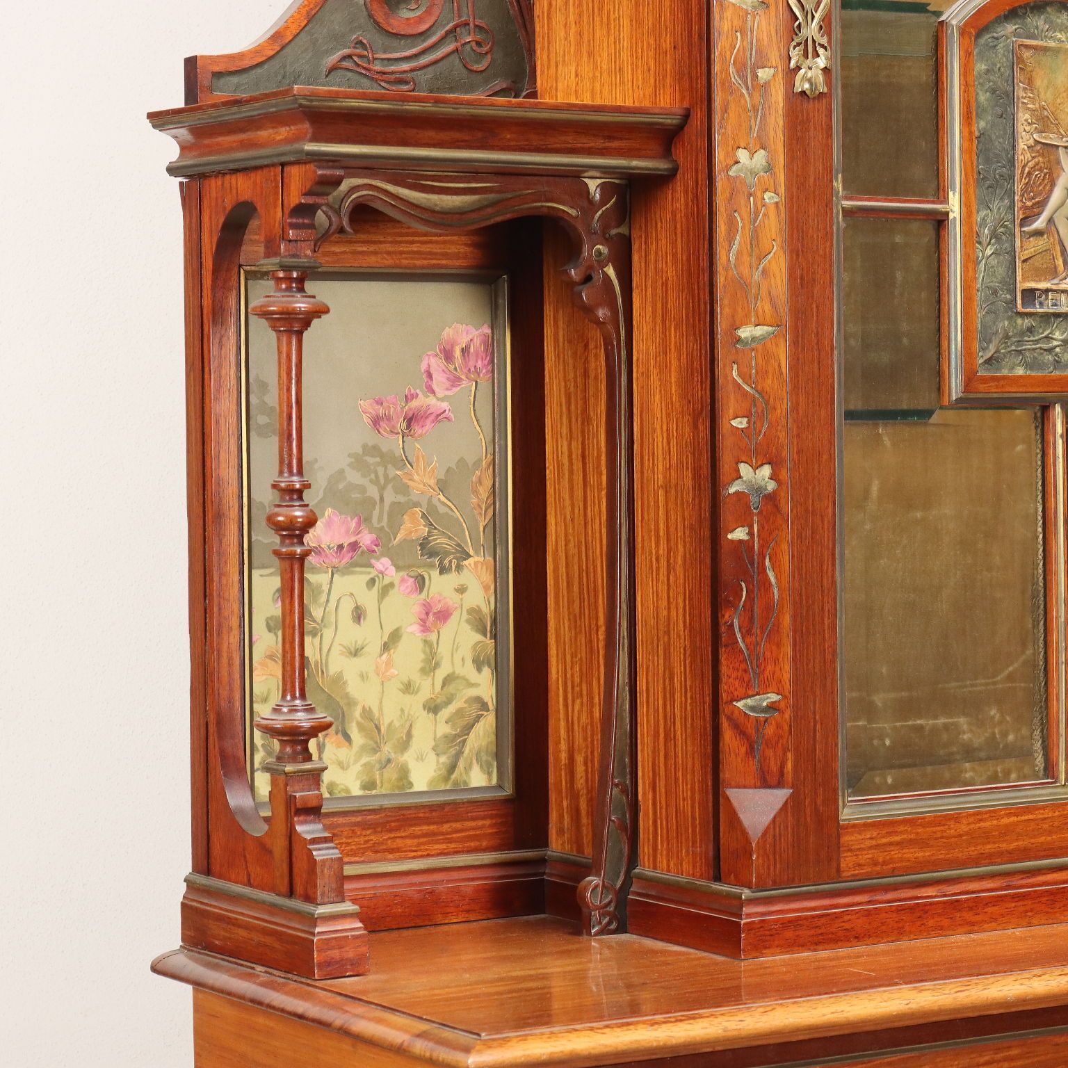 Showcase Art Nouveau Mahogany Italy XIX Century photo buy