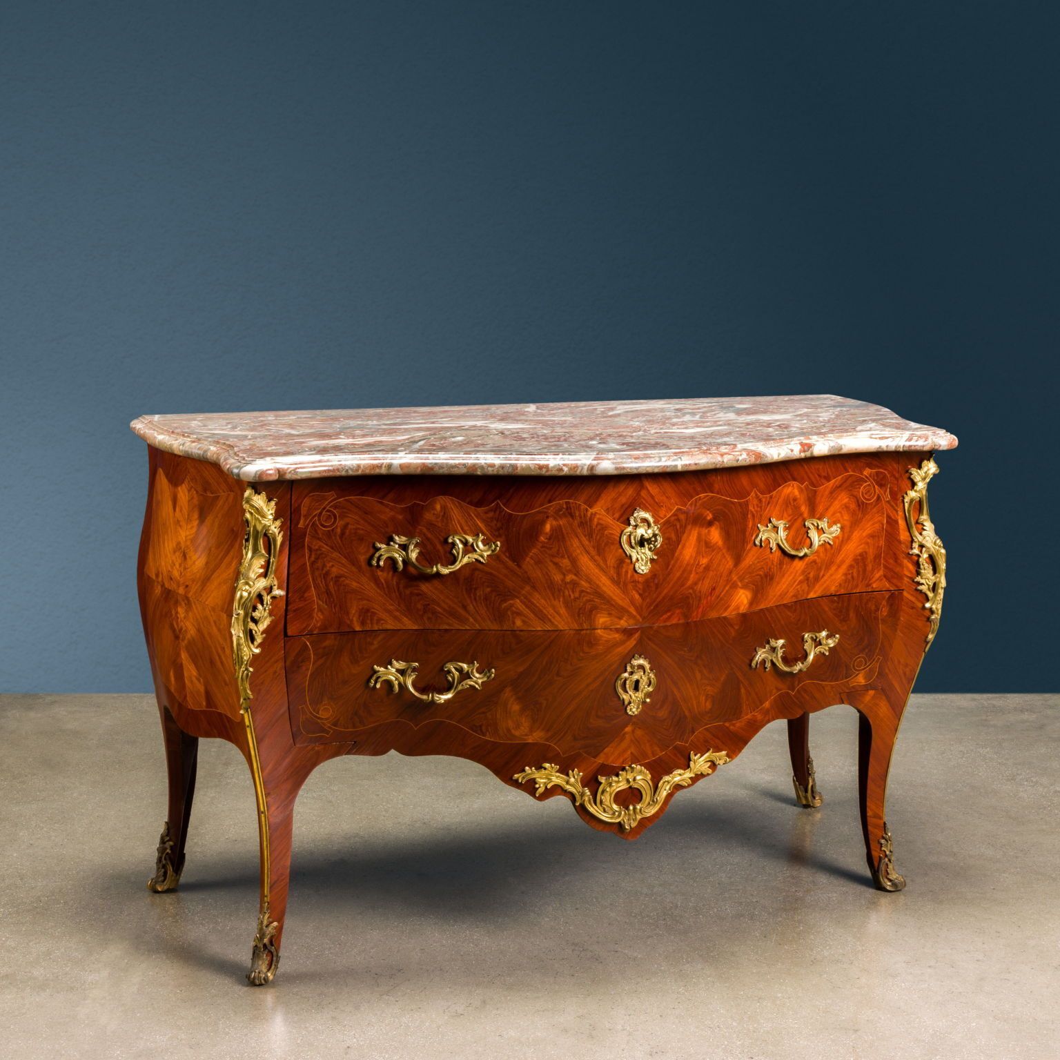 Antique Chest Of Drawers Louis XV Bois De Rose Veneer XVIII Century