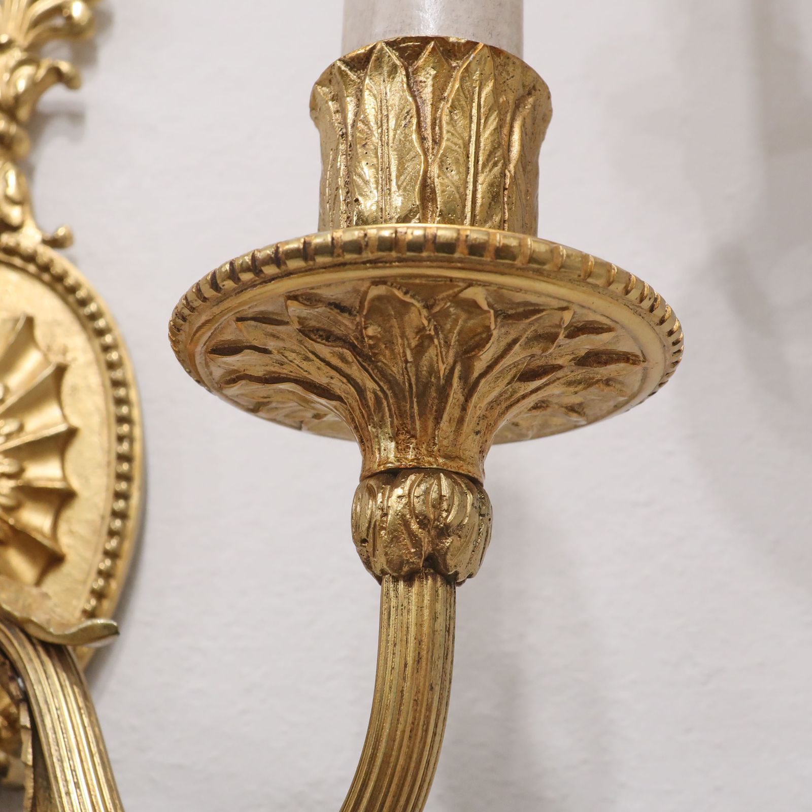 985.0 Pair Of Adam Style Gilt Bronze Wall Lights photo