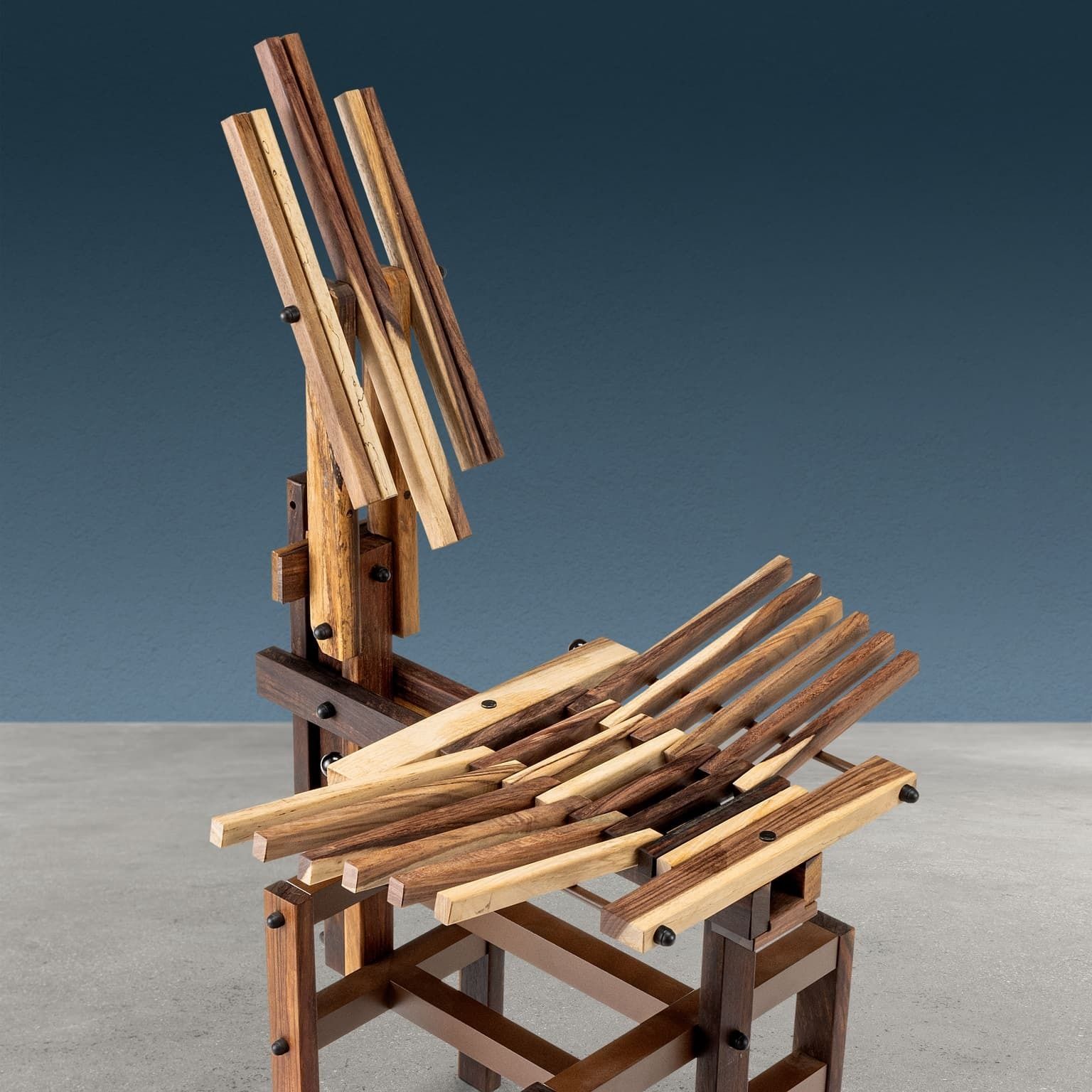 Post Modern Sculptural Chair Wood Design Anacleto Spazzapan photo vinterior