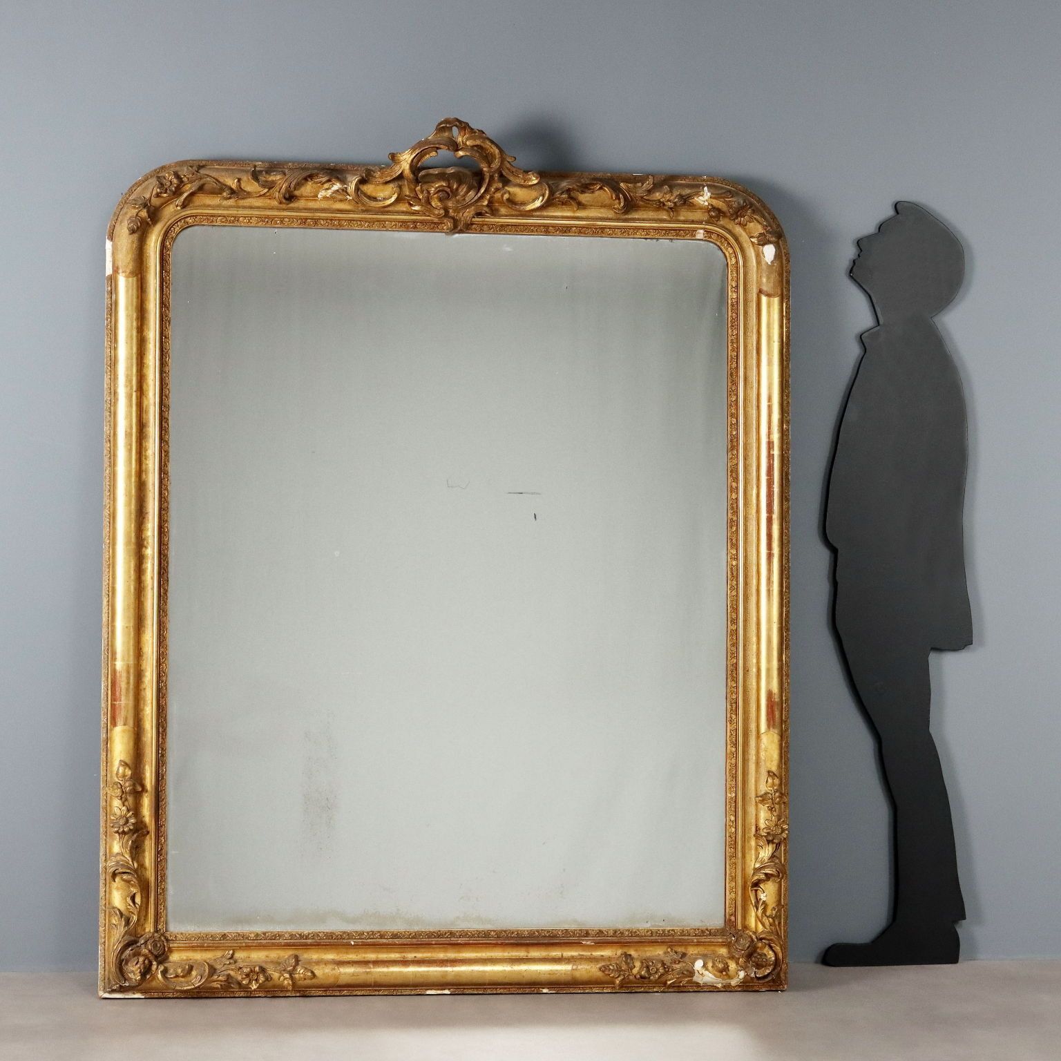 Antique Mirror Gilded Carved Wood France XIX Century photo for sale
