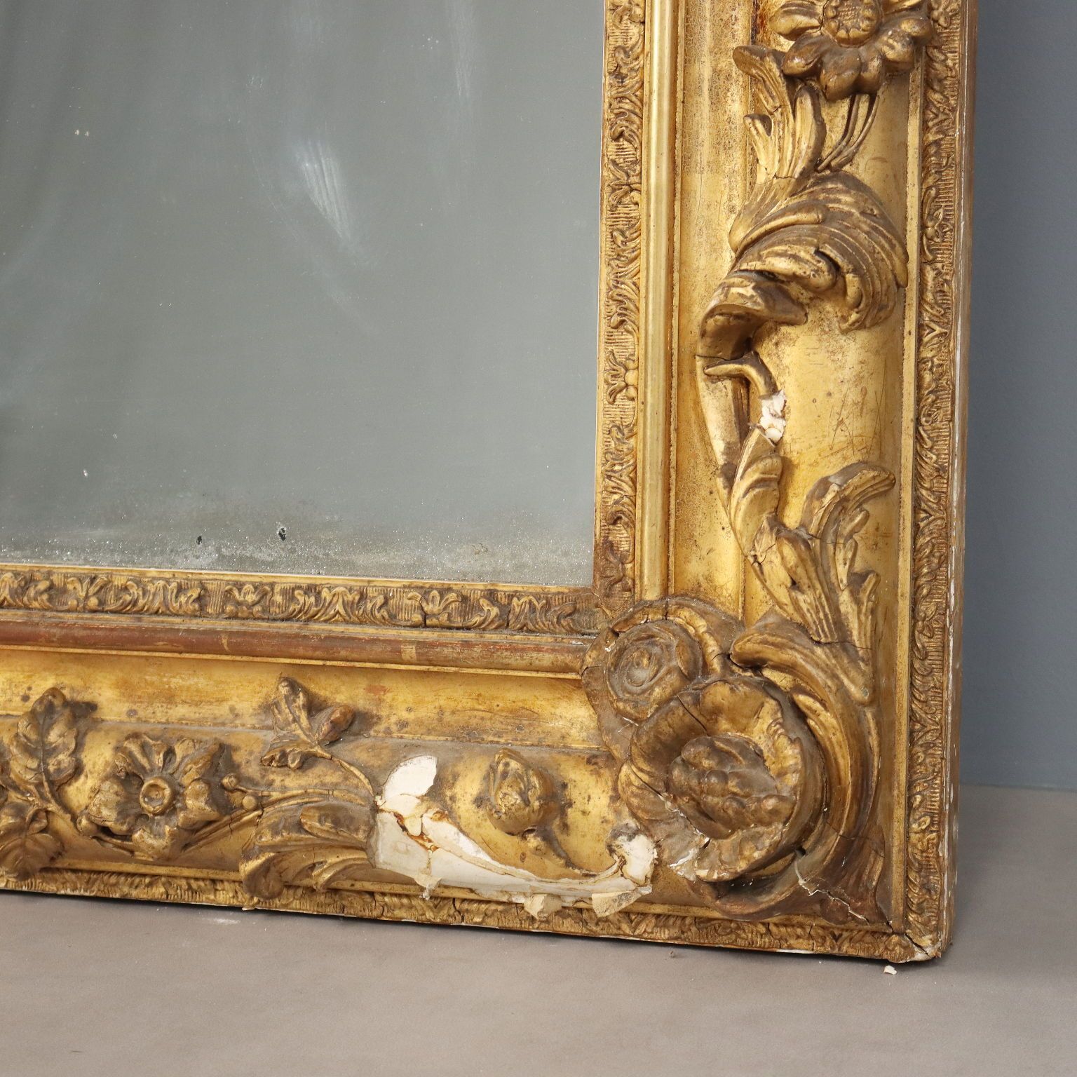 photo vinterior Antique Mirror Gilded Carved Wood France XIX Century