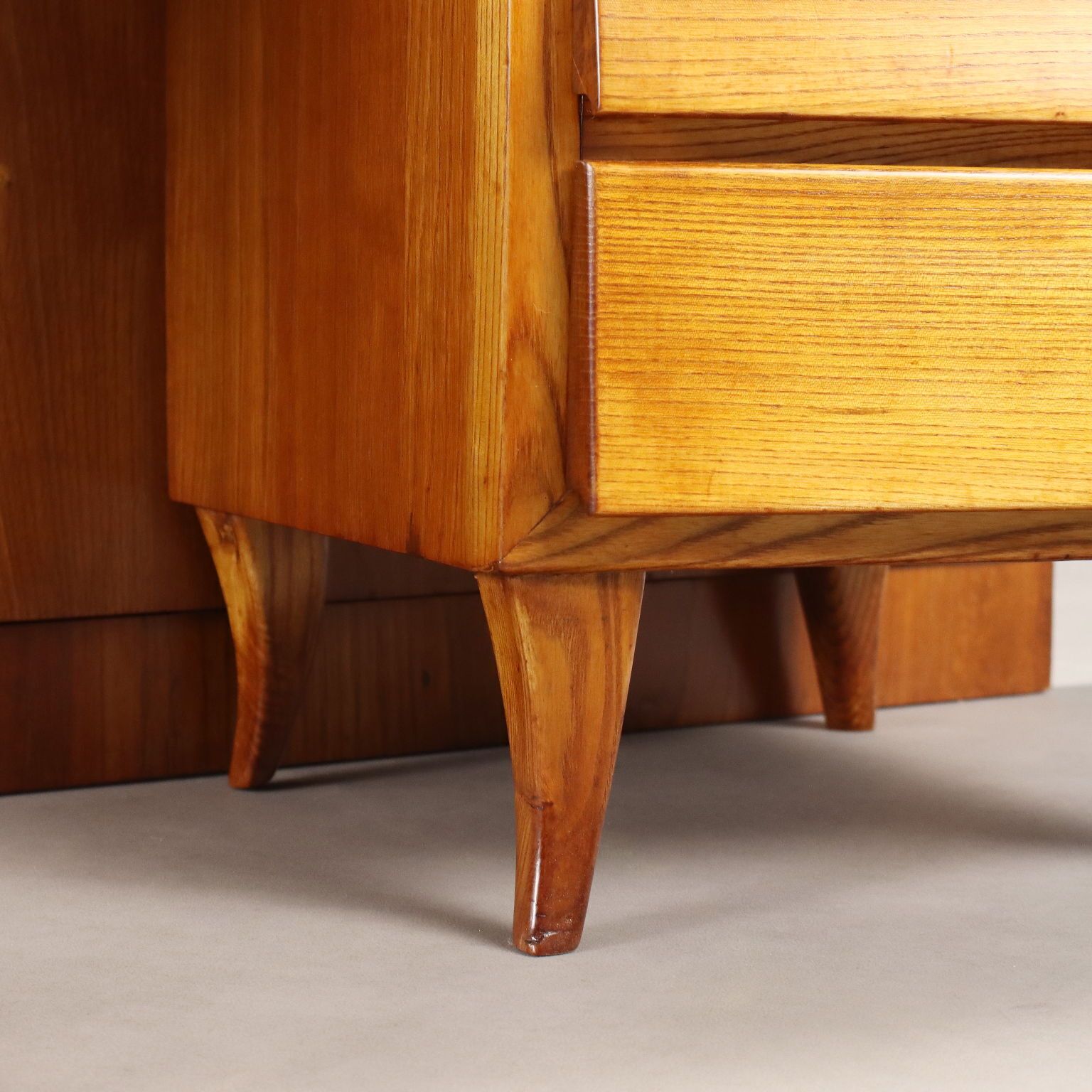 photo furniture Vintage Dressing Table Oak Veneer Glass Design Italy 1950s 1960s