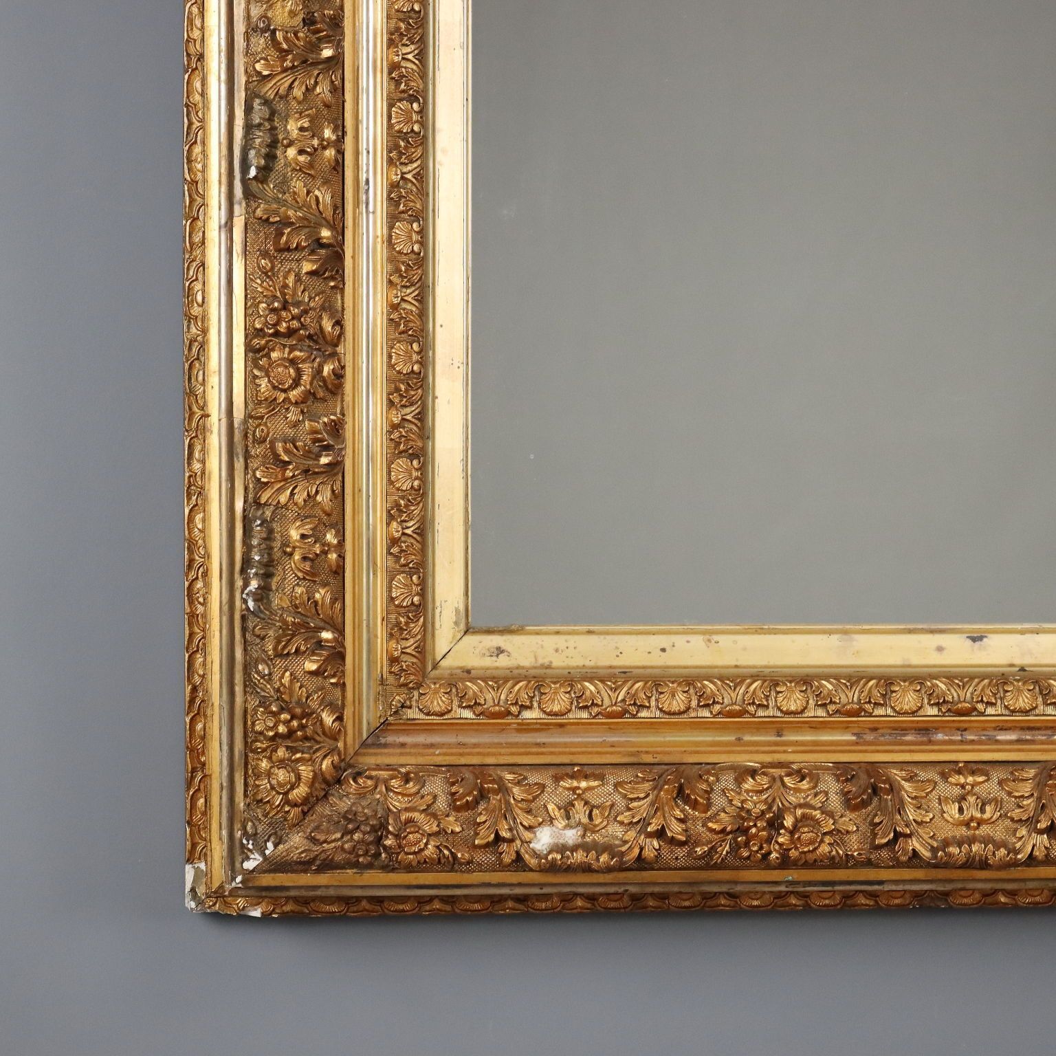 Antique Mirror Carved Gilded Wood Italy XIX Century photo Home Decor
